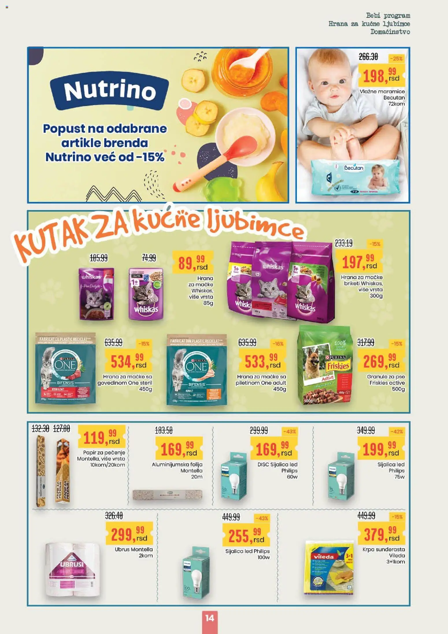Aroma Market katalog - važi od 08.01.2026 | Strana: 14 | Proizvode: Papir za pečenje, Granule za pse, Sijalica, LED sijalica