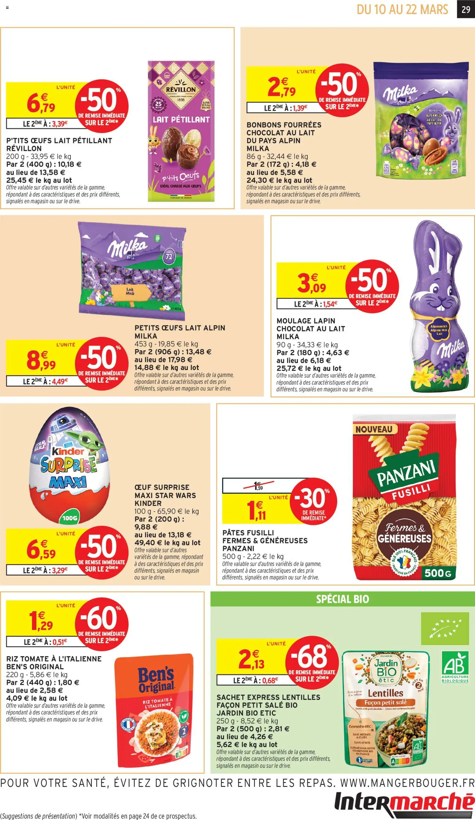 {H1} | Page: 29 | Produits: Lait, Chocolat, Bonbons, Pâtes