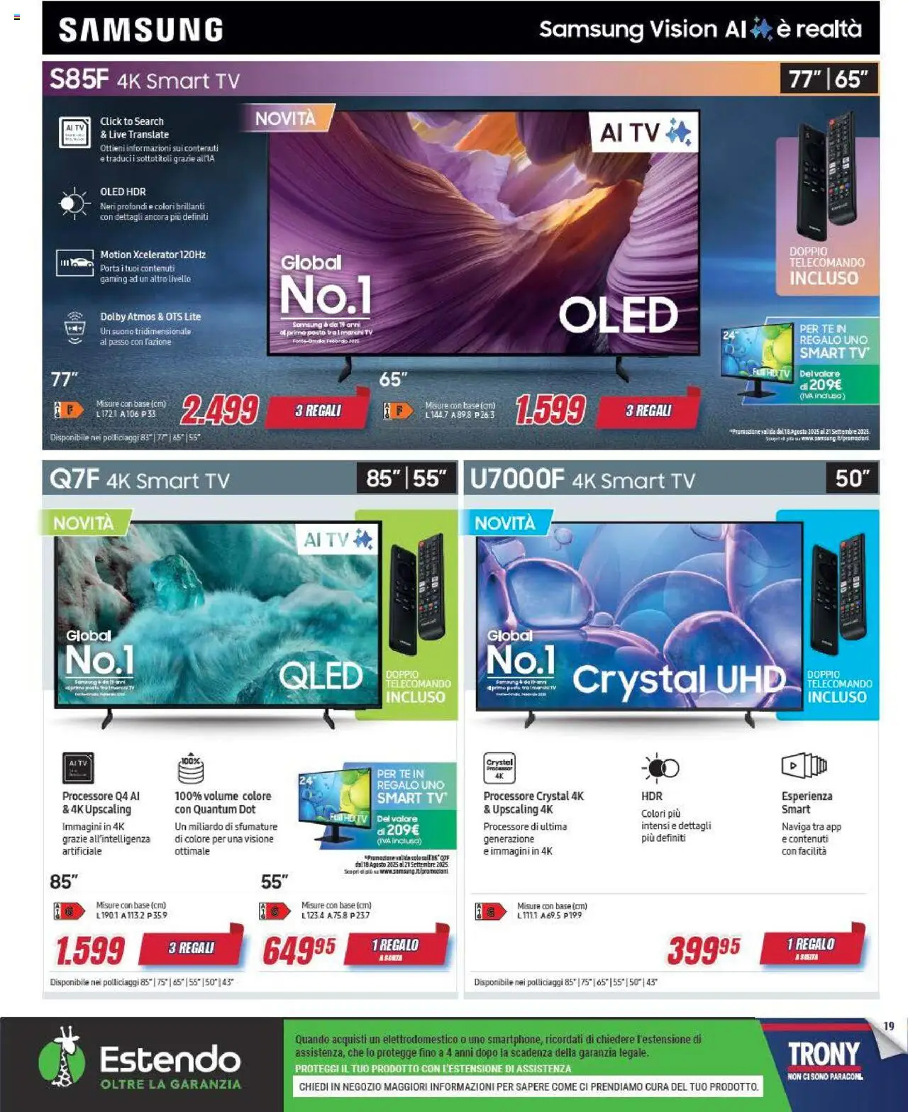 Volantino Trony del 05.09.2025 | Pagina: 19 | Prodotti: Telecomando, Tè, TV, Samsung