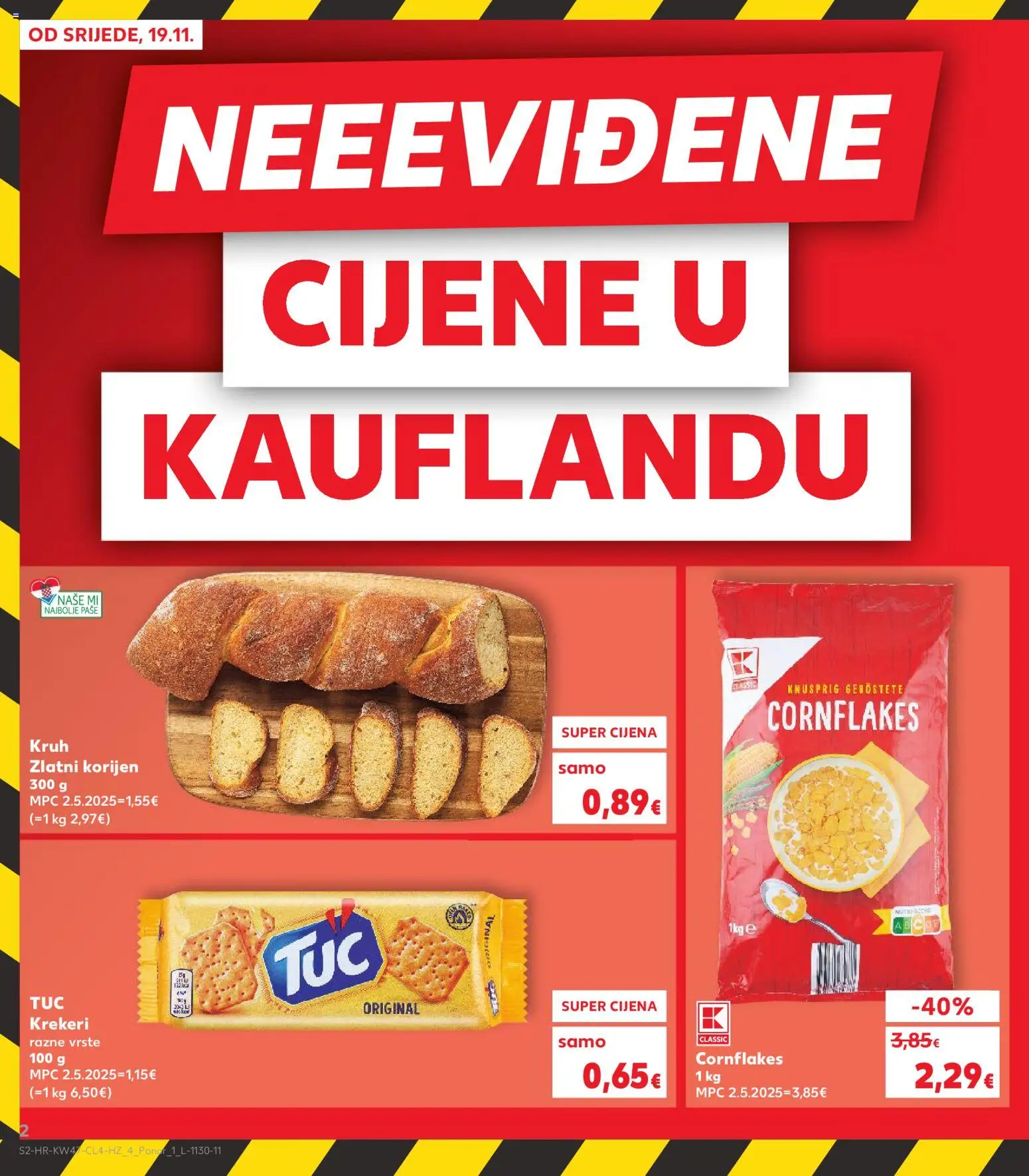 Kaufland katalog | vrijedi od 19.11.2025 | Stranica: 2 | Proizvodi: Kruh, Krekeri