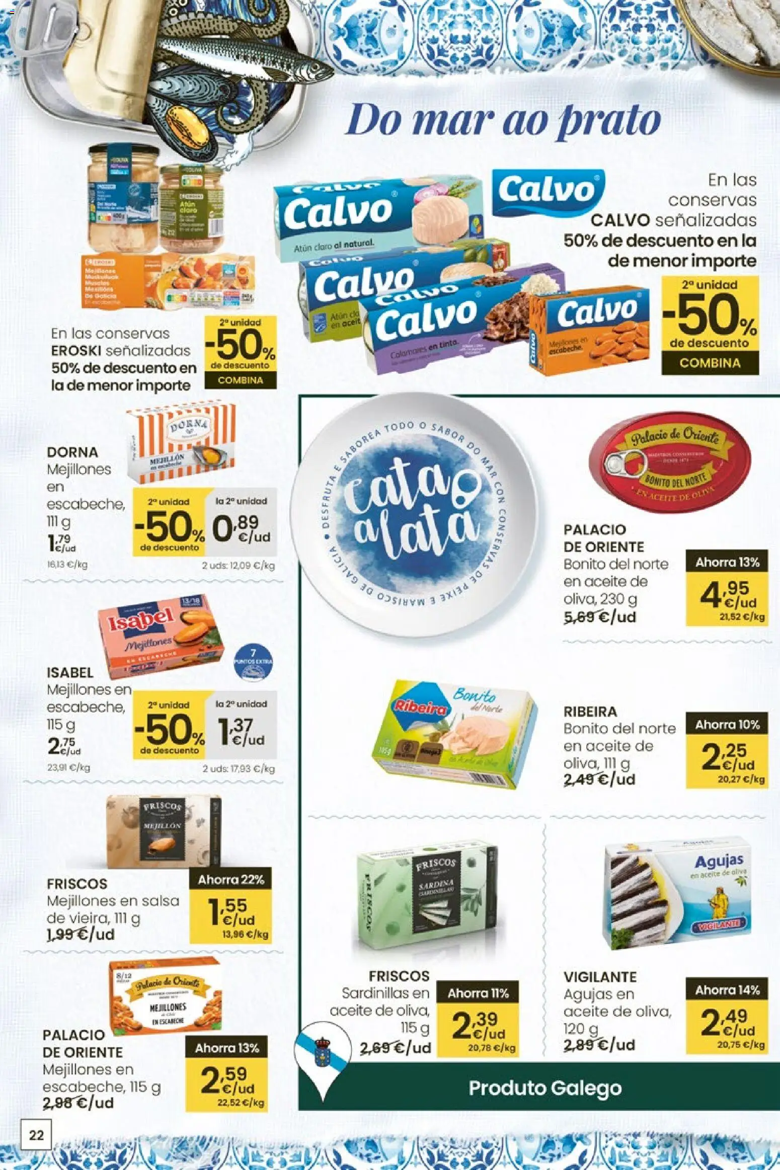 Eroski Quieres ahorrar conmigo │ válido desde el 16.04.2026 | Página: 22 | Productos: Sardinillas, Aceite, Aceite de oliva, Atún claro