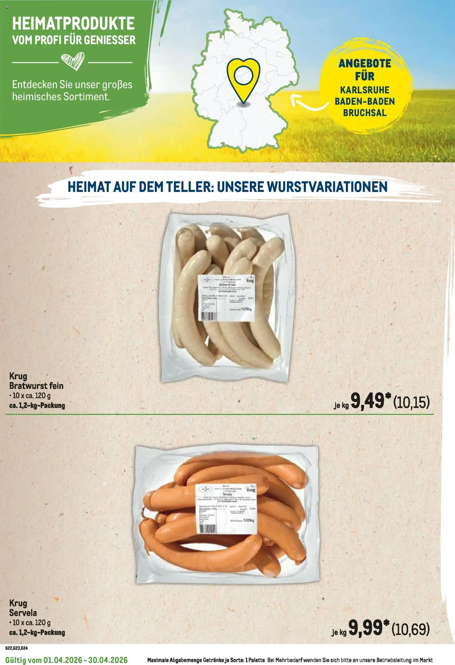 Metro Regionaler Flyer – gültig ab 01.04.2026 | Seite: 90 | Produkte: Bratwurst