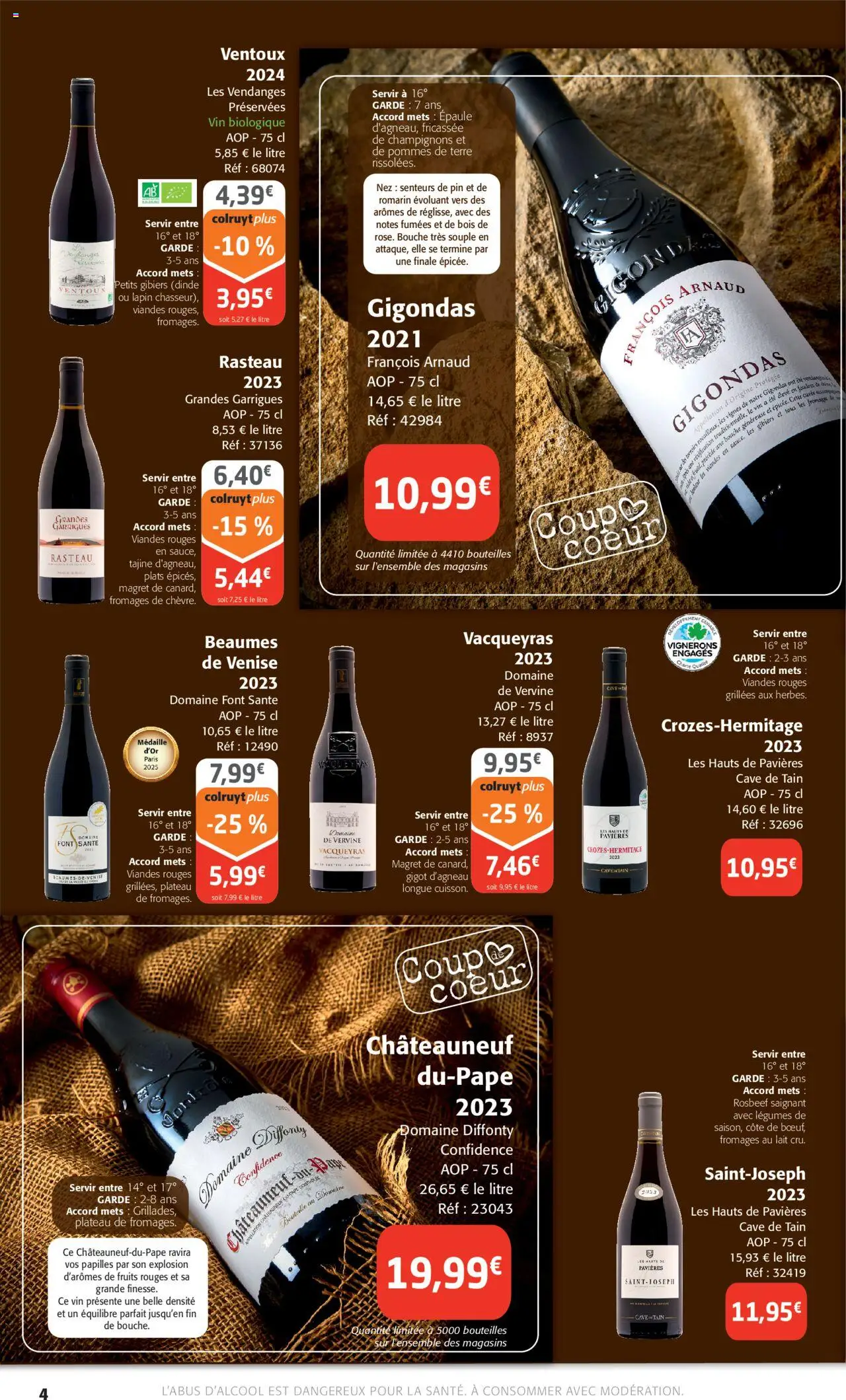  | Page: 4 | Produits: Plateau, Lait, Vin, Pommes de terre