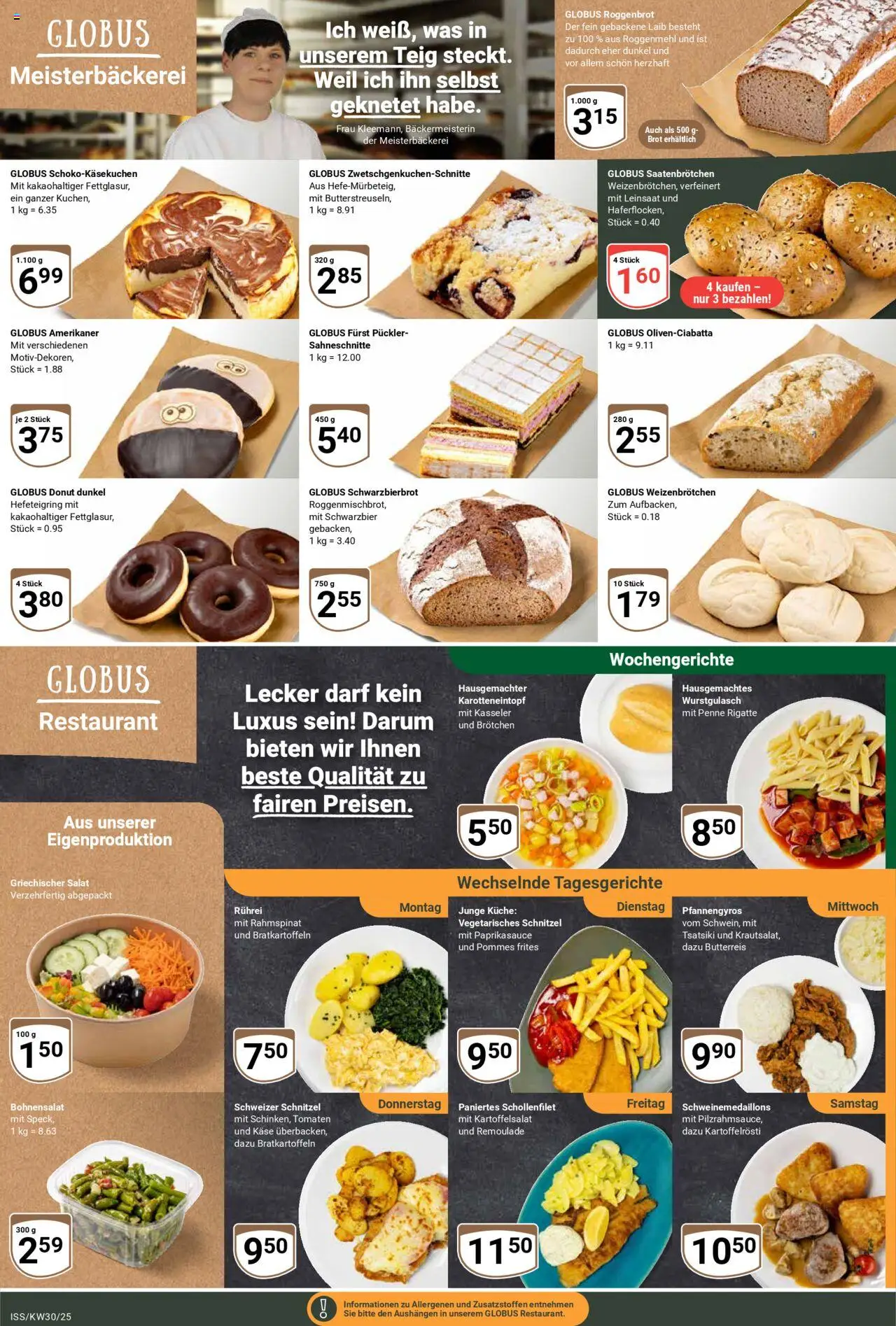 Globus Prospekt 	 - gültig ab dem 21.07.2025 | Seite: 6 | Produkte: Käse, Pommes, Brot, Salat