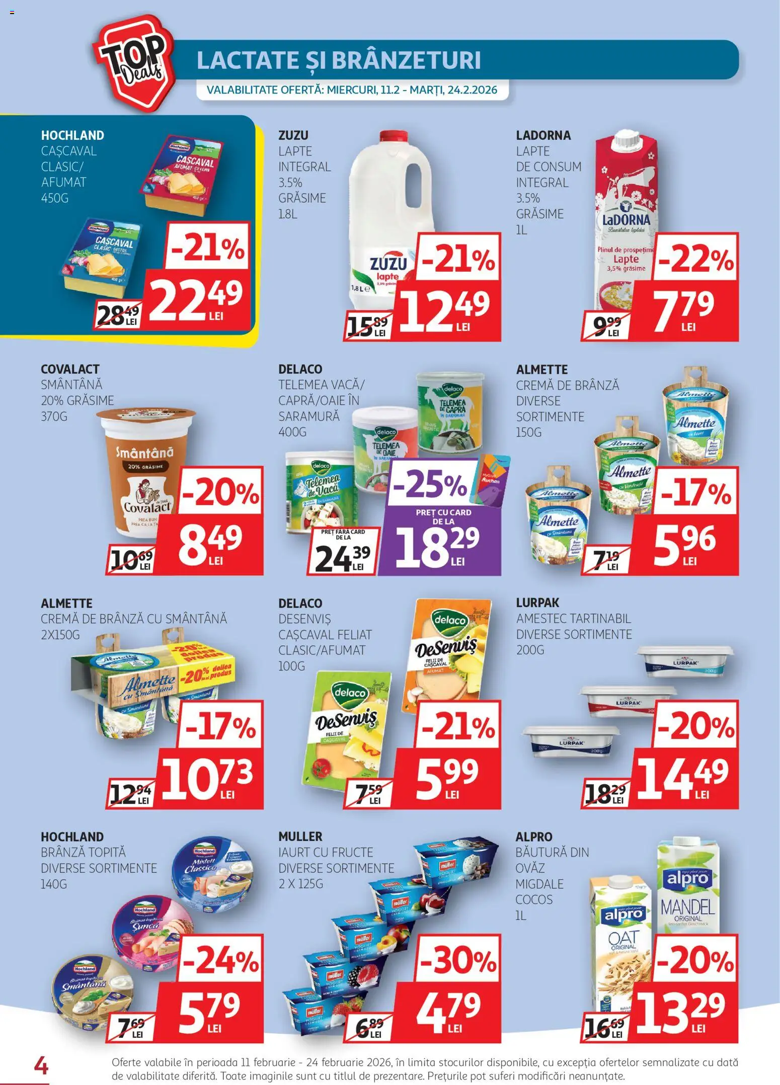 Noul catalog Auchan – valabil de la 11.02.2026 | Pagină: 4 | Produse: Kalem ucu, Migdale, Iaurt, Smântână