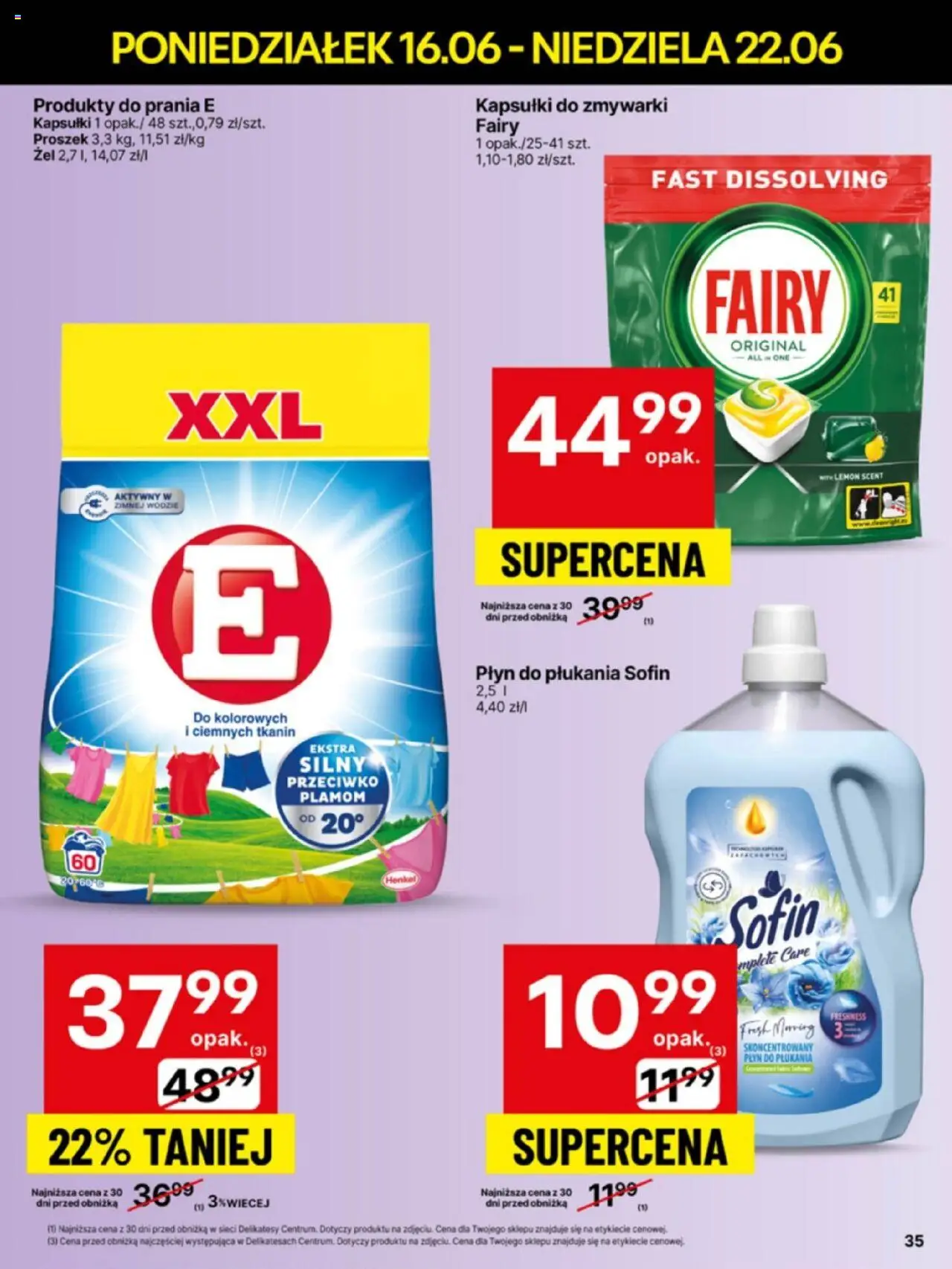 Delikatesy Centrum Gazetka - Sklepy Własne od 16.06.2025 | Strona: 35 | Produkty: Delikatesy, Fairy, Kapsułki do zmywarki
