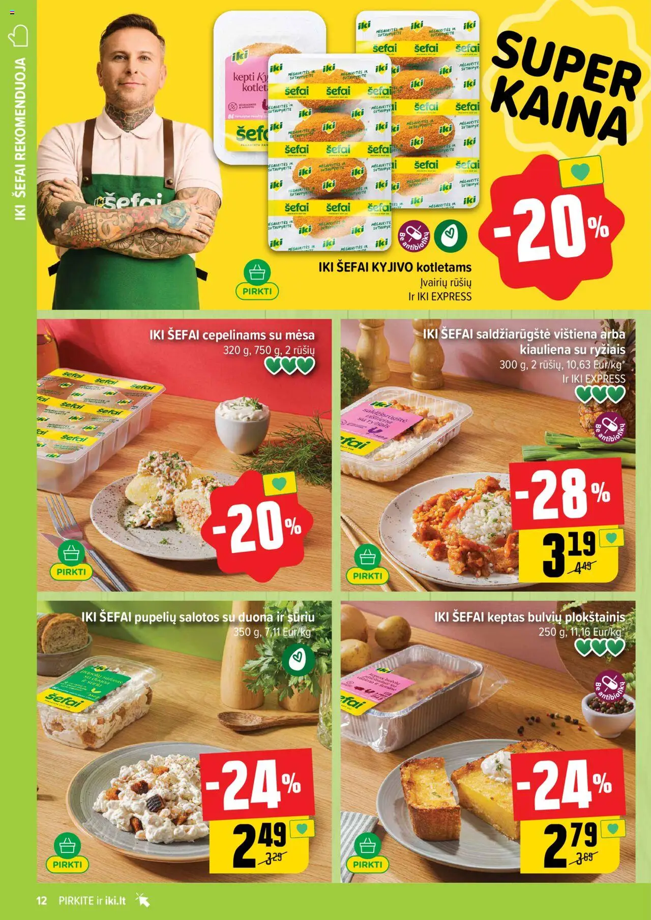 IKI - Leidinys│galioja nuo 04.08.2025 | Puslapis: 12 | Prekių: Salotos, Plokštainis, Duona, Vištiena