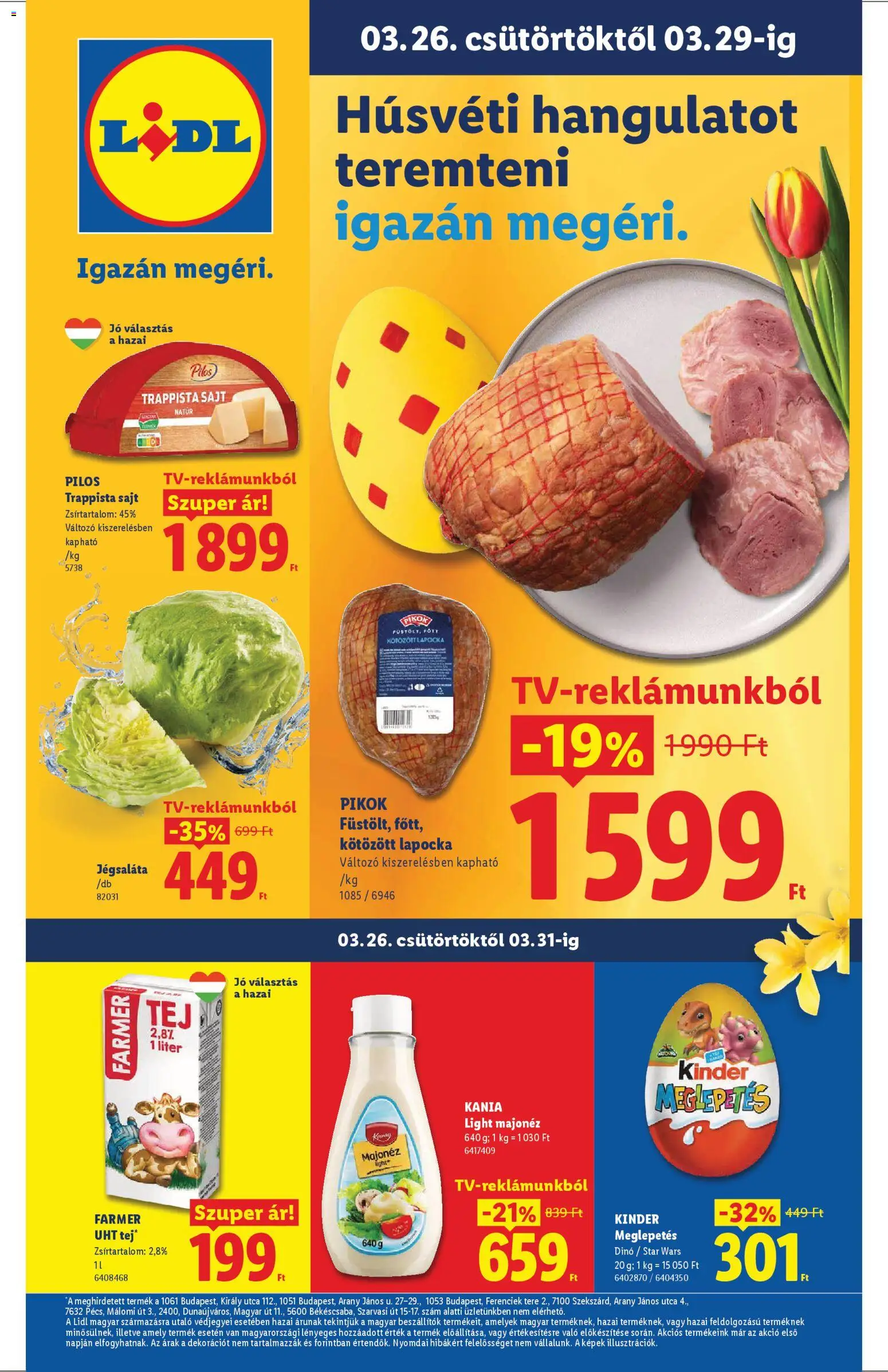 Lidl akciós ujság - amely érvényes a következő dátumtól: 26.03.2026 | Oldal: 1