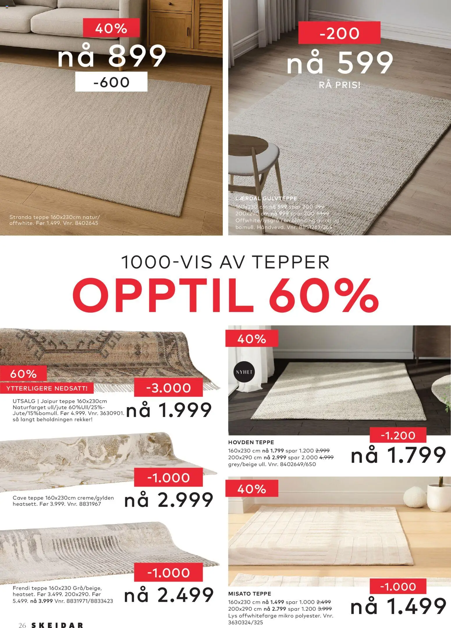 {H1} | Side: 26 | Produkter: Lys, Teppe