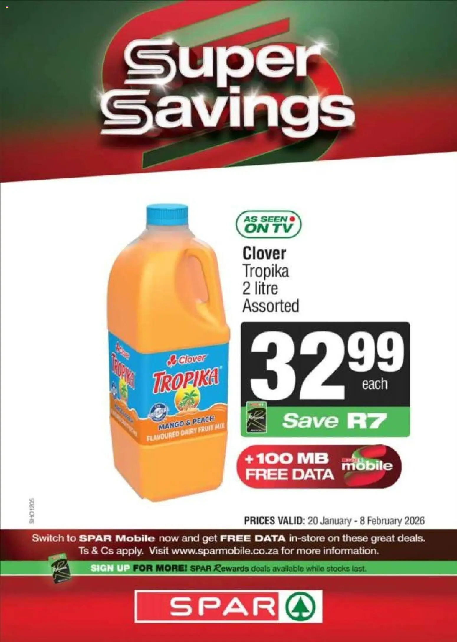 New Superspar catalogue – valid from 20.01.2026 | Page: 1 | Products: Data, TV, Switch, Mango