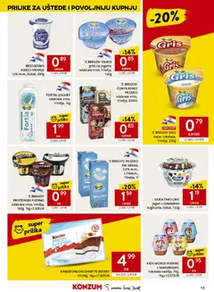KINDER MILCHSCHNITTE DESERT, 10x28g, 1kg=17,82EUR - Pregled kataloga iz trgovine Konzum, vrijedi od 08.04.2026 | Stranica: 13 | Proizvodi: Vindija, Puding, Kiselo vrhnje, Mlijeko bez laktoze