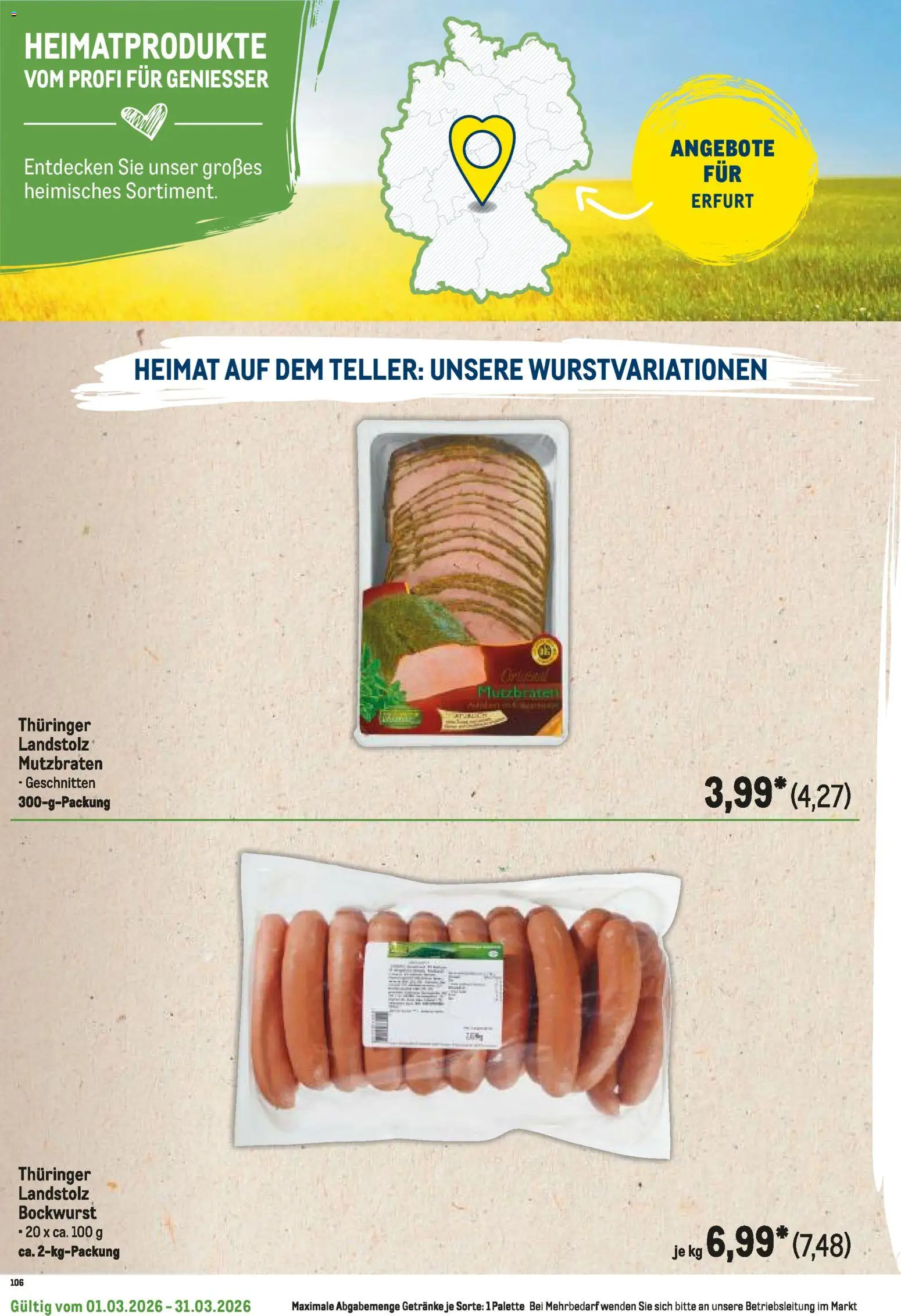 Metro Regionaler Flyer – gültig ab 01.03.2026 | Seite: 116 | Produkte: Bockwurst