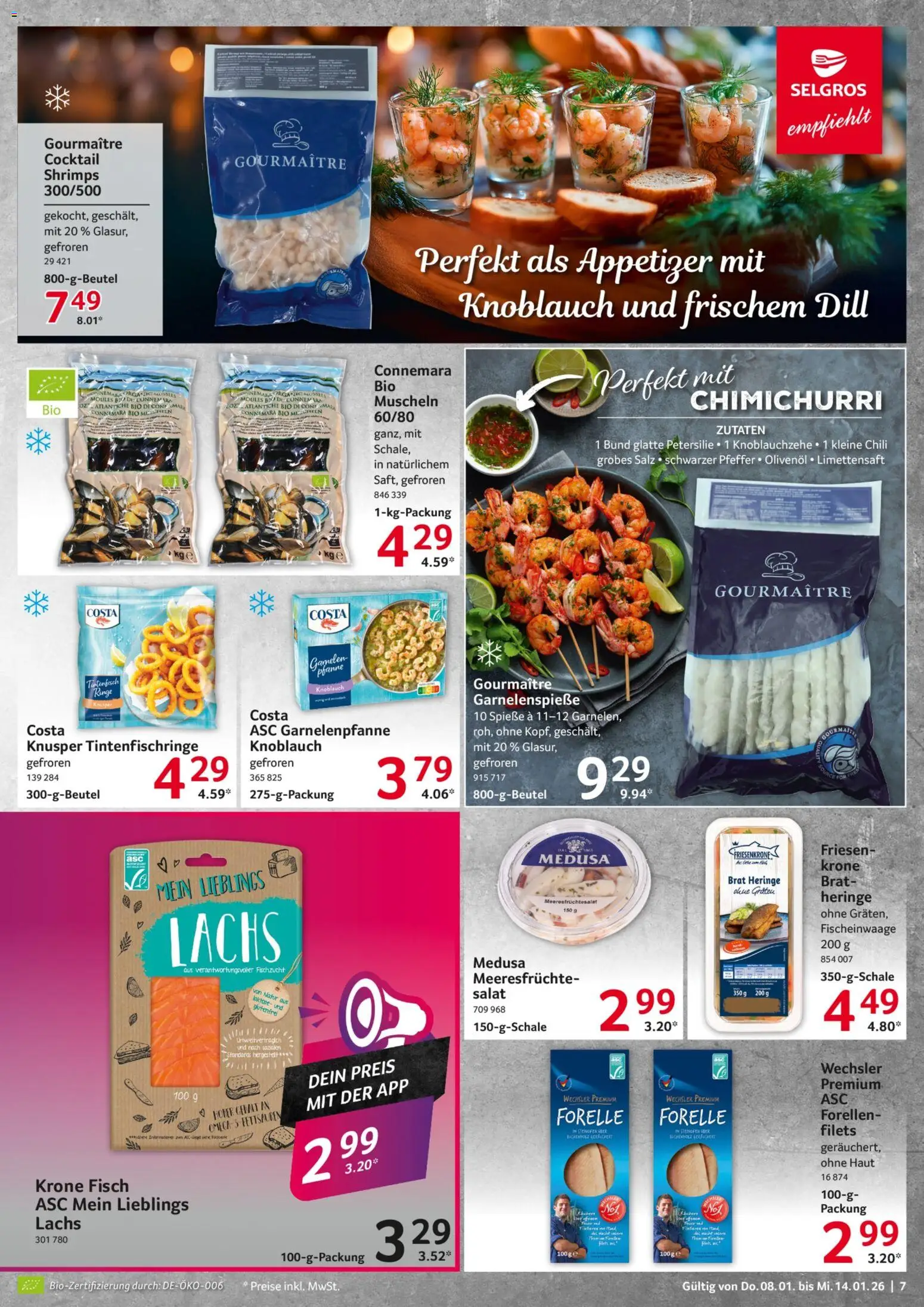 Selgros Prospekt 	 – gültig ab 08.01.2026 | Seite: 7 | Produkte: Spieße, Fisch, Lachs, Salat