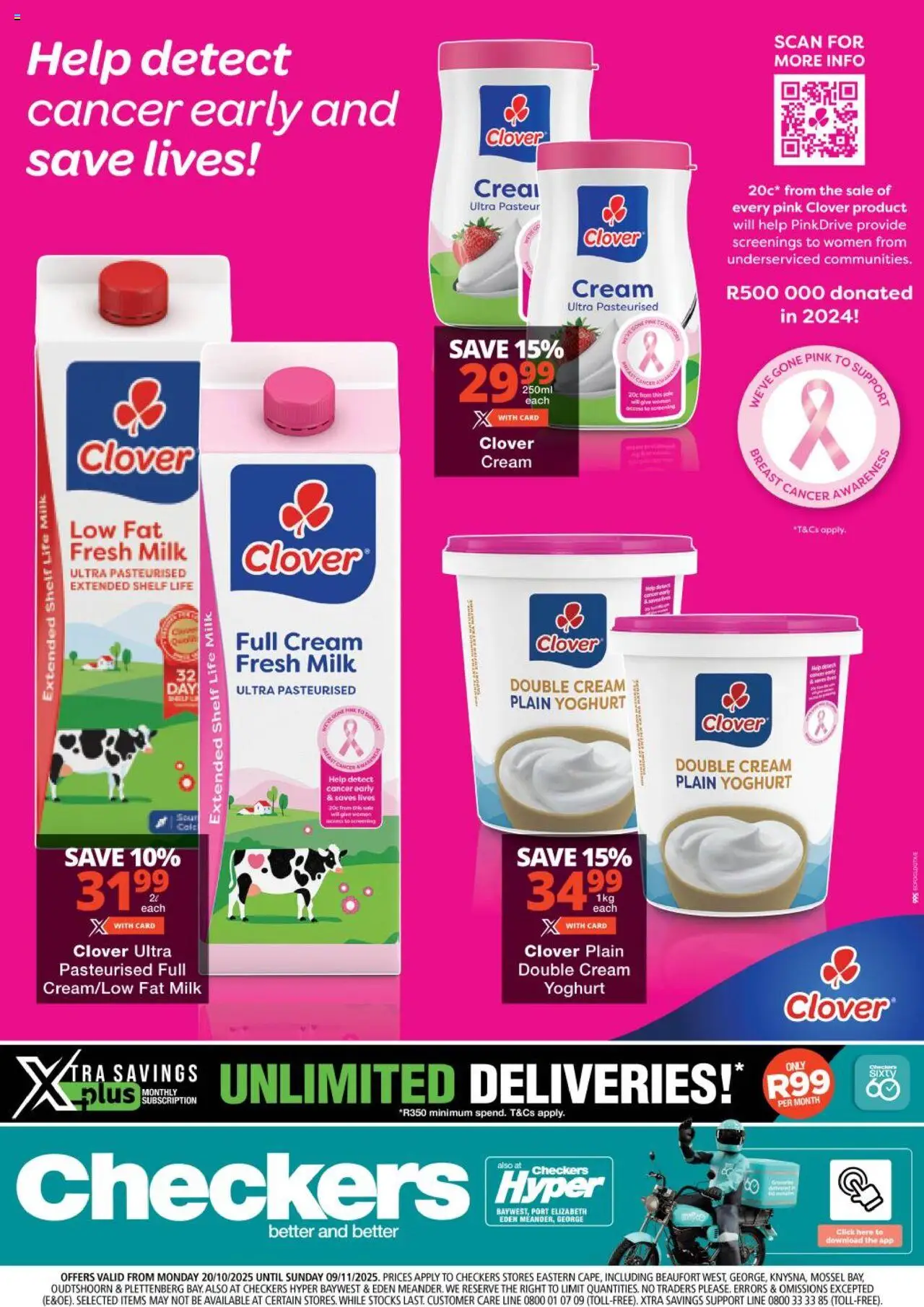 New Checkers catalogue – valid from 20.10.2025 | Page: 1 | Products: Yoghurt, Shelf, Milk, Cream
