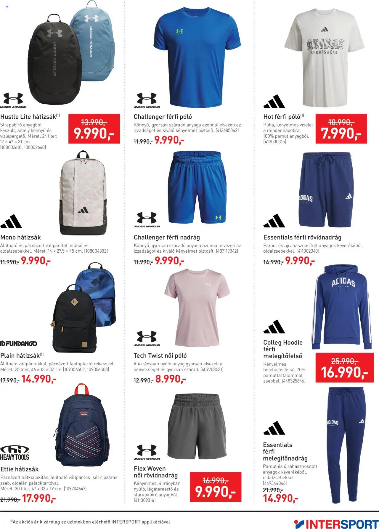 Intersport akciós ujság - amely érvényes a következő dátumtól: 19.08.2025 | Oldal: 7 | Termékek: Hátizsák, Melegítőfelső, Női póló, Rövidnadrág