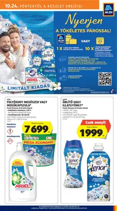 Aldi Akciós újság - amely érvényes a következő dátumtól: 24.10.2025 | Oldal: 23 | Termékek: Ariel, Mosókapszula, Öblítő, Doboz