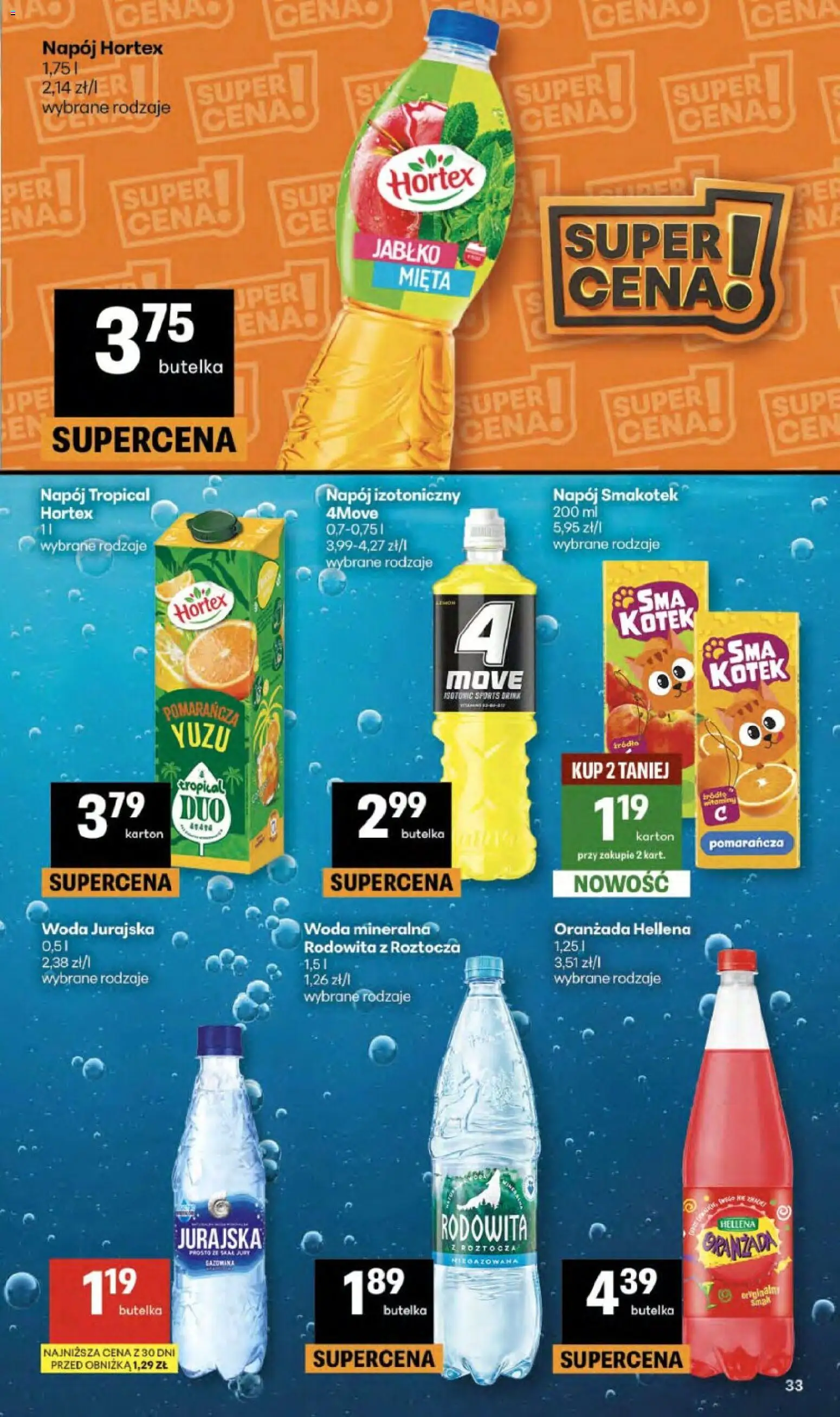 Delikatesy Centrum gazetka od 02.04.2026 | Strona: 33 | Produkty: Oranżada hellena, Mięta, Woda