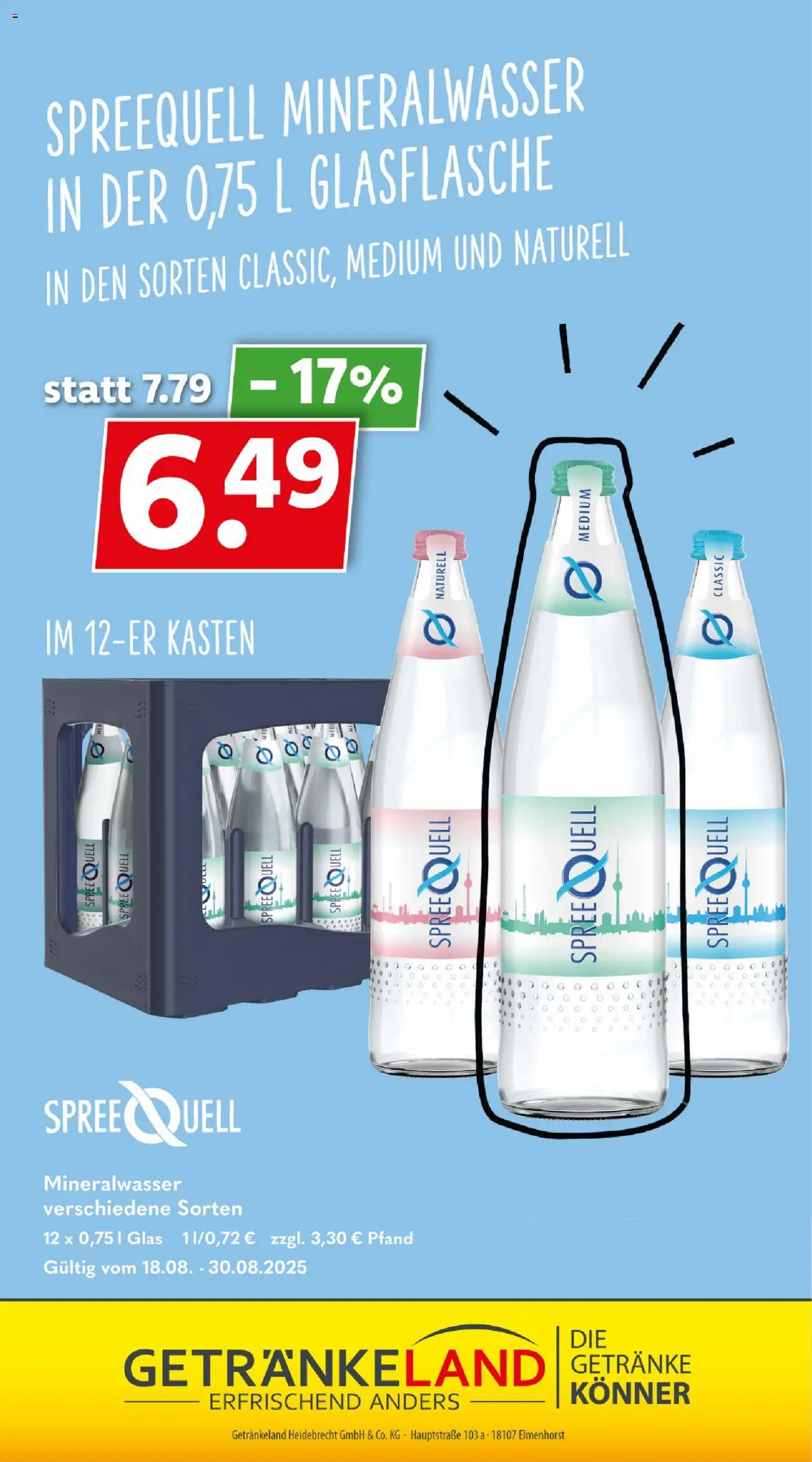 Getränkeland Prospekt 	 - gültig ab dem 18.08.2025 | Seite: 14 | Produkte: Mineralwasser