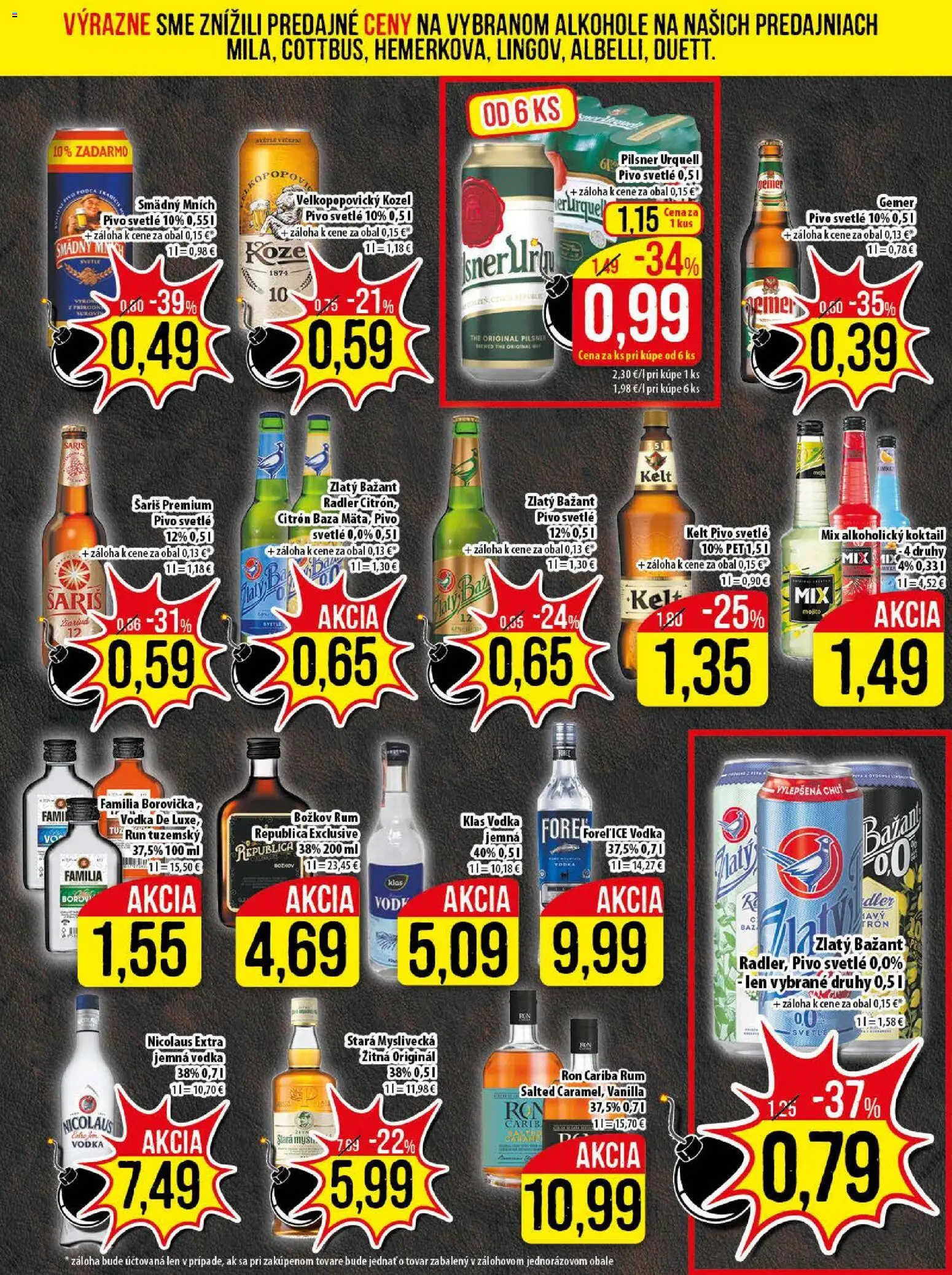 Nové Klas akcie – leták je platný od 24.11.2025 | Strana: 20 | Produkty: Pilsner Urquell, Kelt, Radler, Vodka