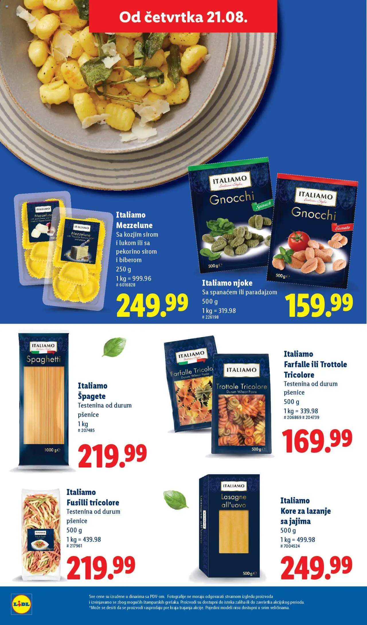 Lidl katalog - važi od 21.08.2025 | Strana: 36 | Proizvode: Testenina, Njoke, Lazanje