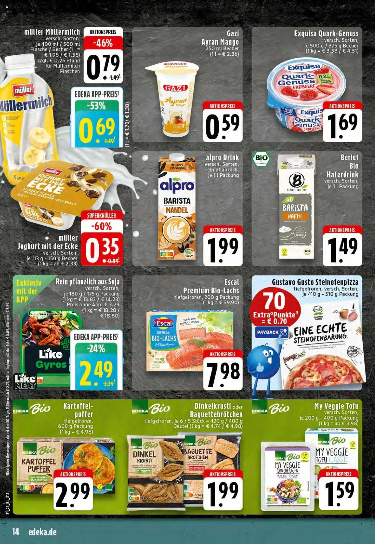 Edeka prospekt Rheine	 - gültig ab dem 27.07.2025 | Seite: 14 | Produkte: Bananen, Haferdrink, Gyros, Pizza