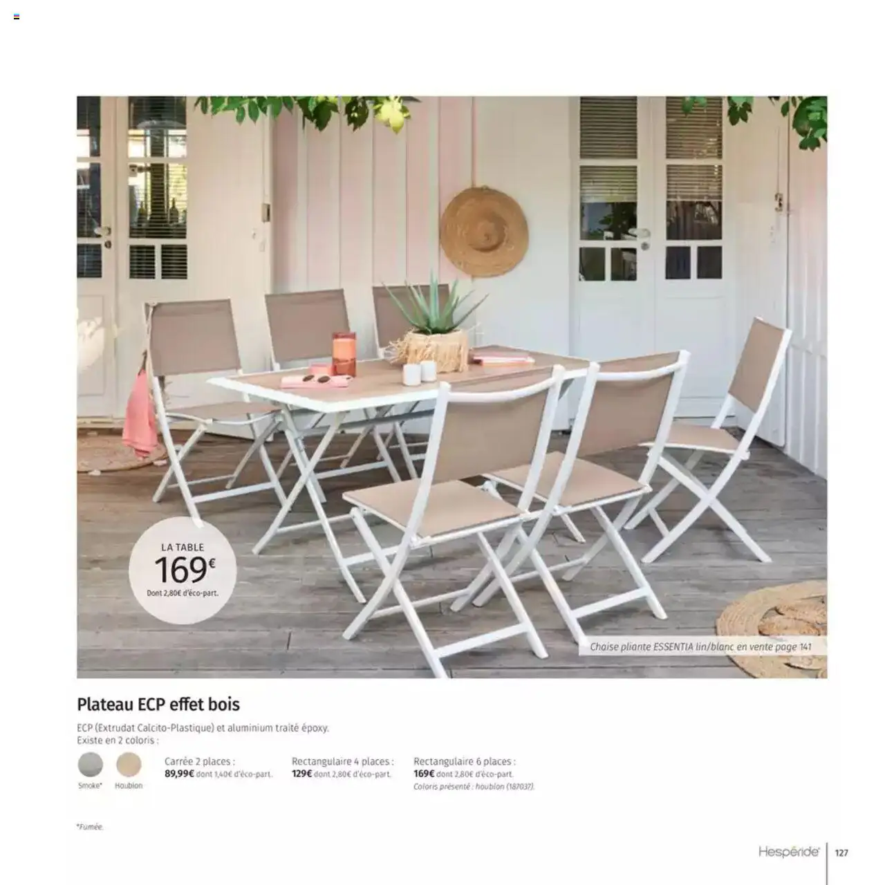  | Page: 127 | Produits: Plateau, Chaise pliante, Table, Chaise