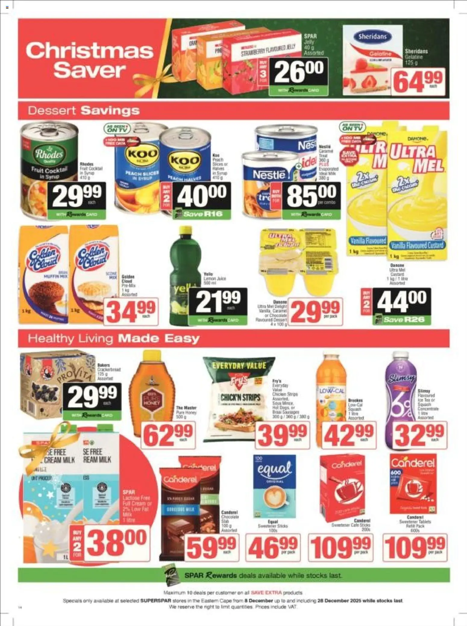 New Superspar catalogue – valid from 08.12.2025 | Page: 14 | Products: Milk, Chicken, Syrup, Peach