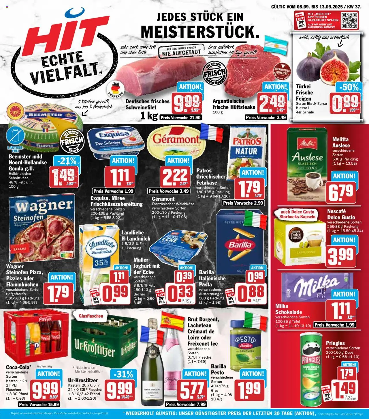 HIT - Wochenprospekt – gültig ab 08.09.2025 | Seite: 1 | Produkte: Melitta, Joghurt, Gouda, Exquisa