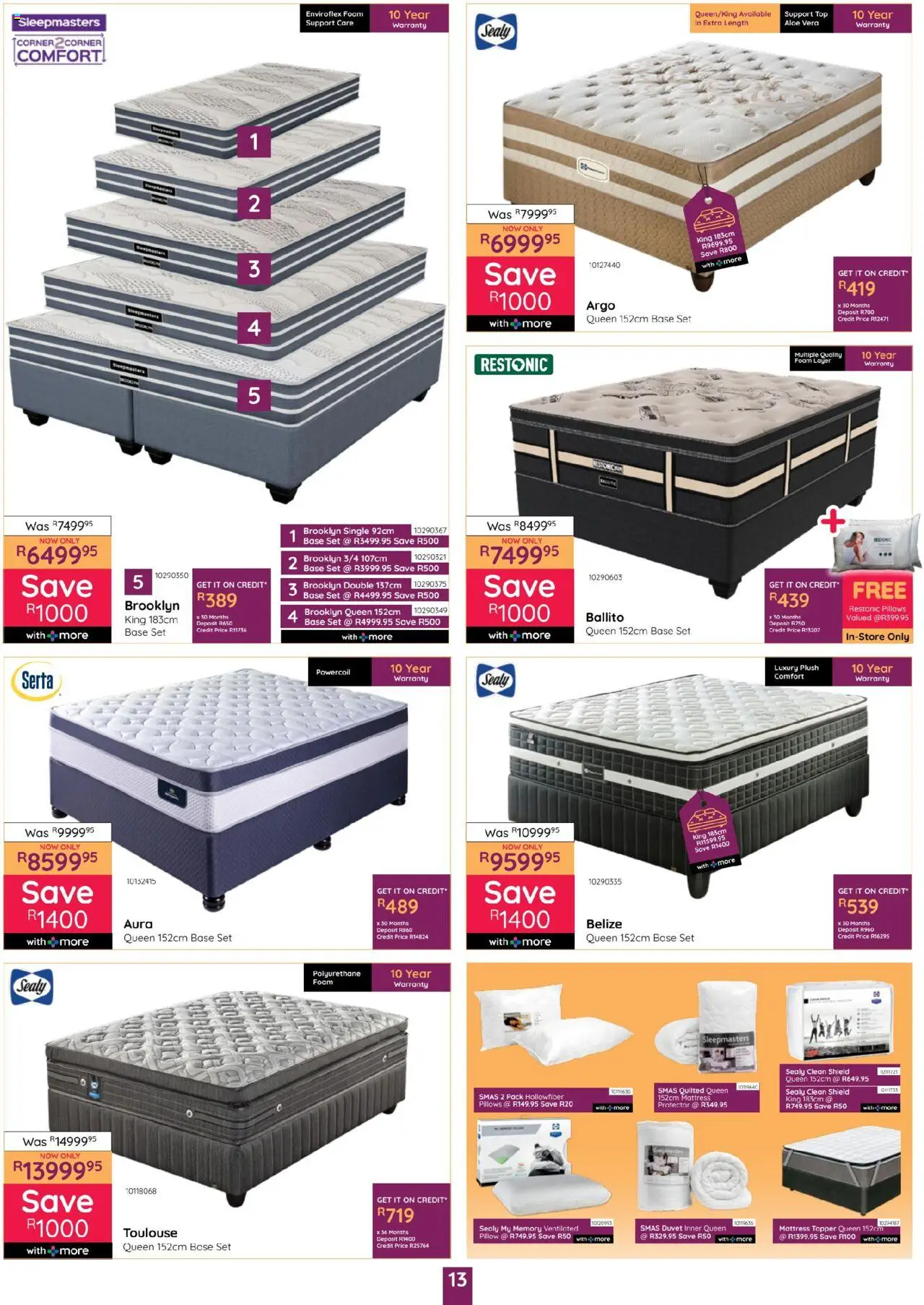 New Bradlows catalogue – valid from 16.10.2025 | Page: 13 | Products: Duvet, Mattress, Pillow, Foam
