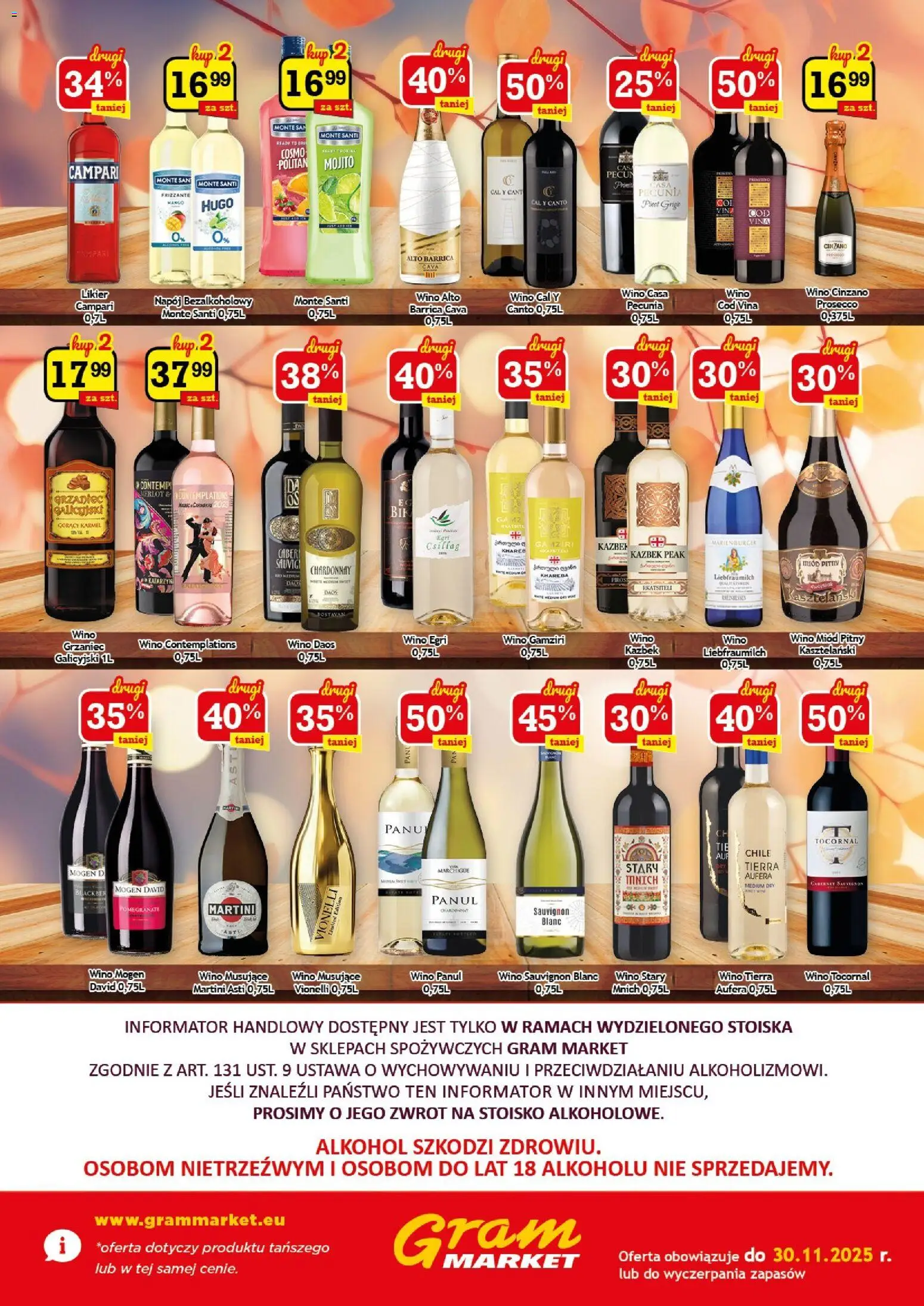 Gram Market Gazetka - Barek od 04.11.2025 | Strona: 2 | Produkty: Martini, Campari, Chardonnay, Wino