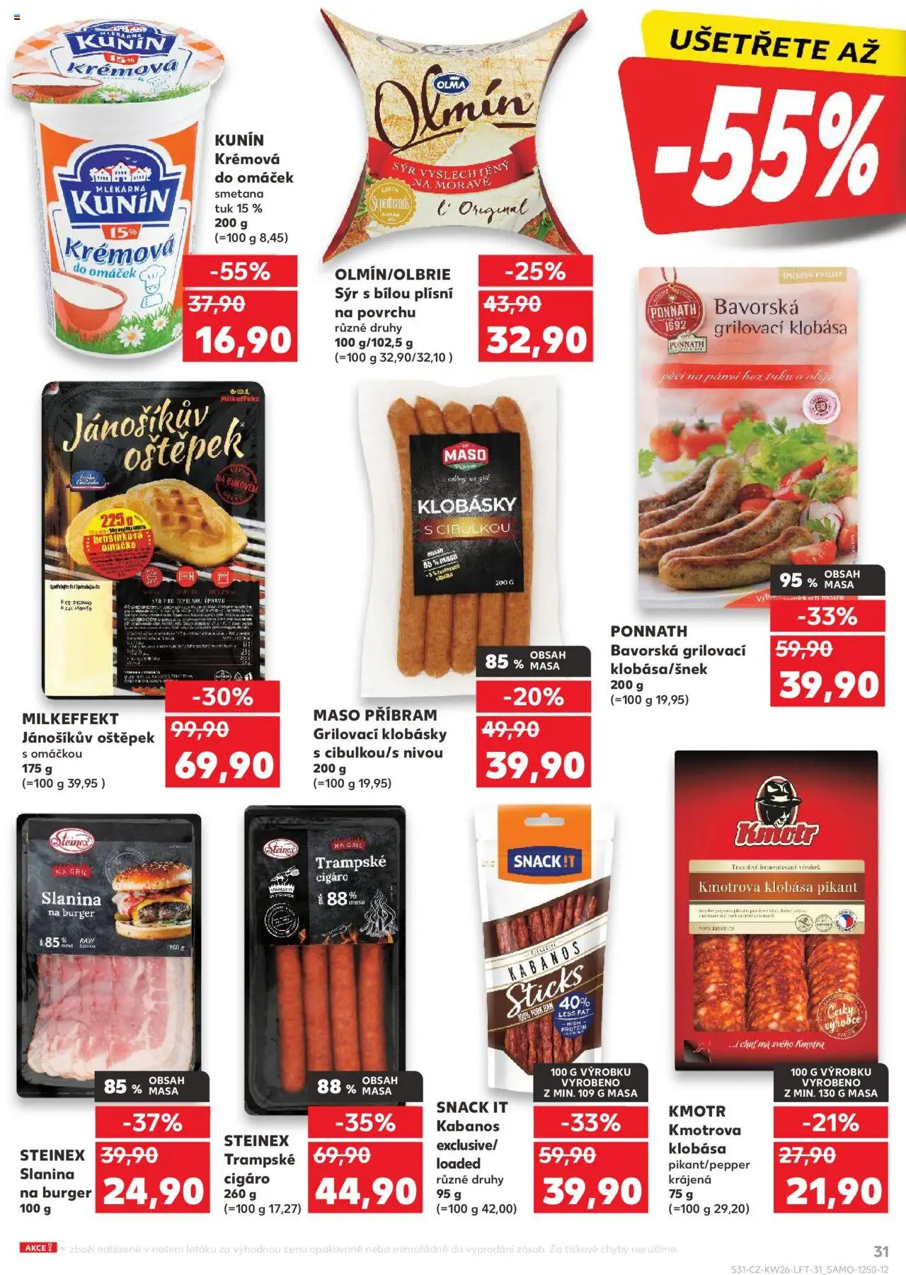 Kaufland leták od 25.06.2025 | Strana: 31 | Produkty: Sýr, Kabanos, Gril, Klobásky