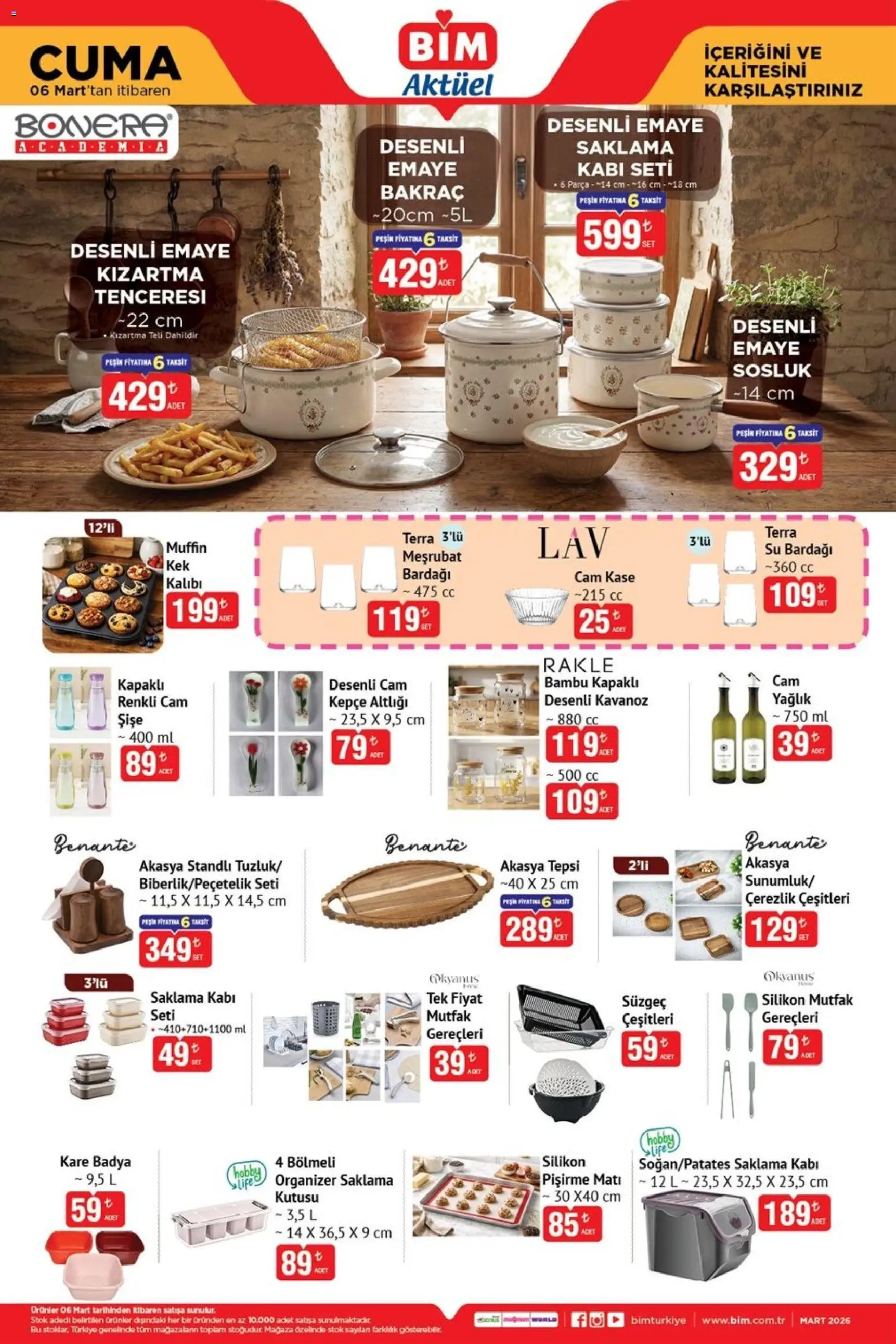 BİM Katalog Cuma - 06.03.2026 tarihinden itibaren geçerlidir | Sayfa: 4 | Ürünler: Kaşe, Kepçe, Su, Su bardağı