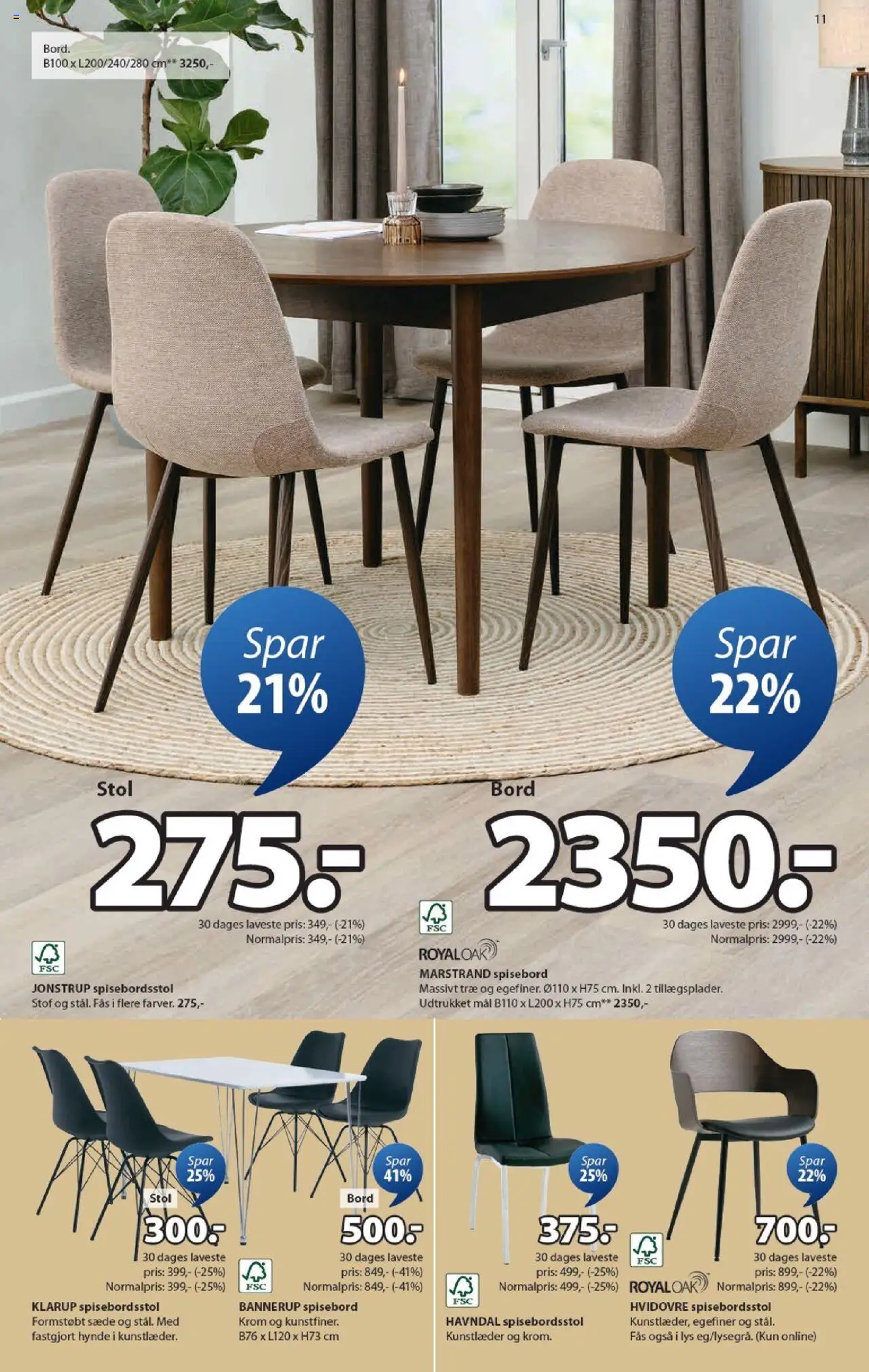 JYSK Tilbudsavis gyldig fra 15.08.2025 | Side: 11 | Produkter: Bord, Stol, Stof