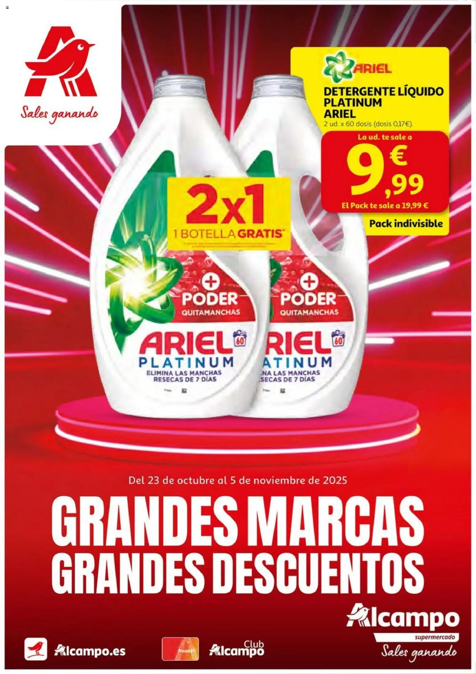Alcampo -  SM Nacional │ válido desde el 23.10.2025 | Página: 1 | Productos: Quitamanchas, Detergente, Té, Detergente líquido