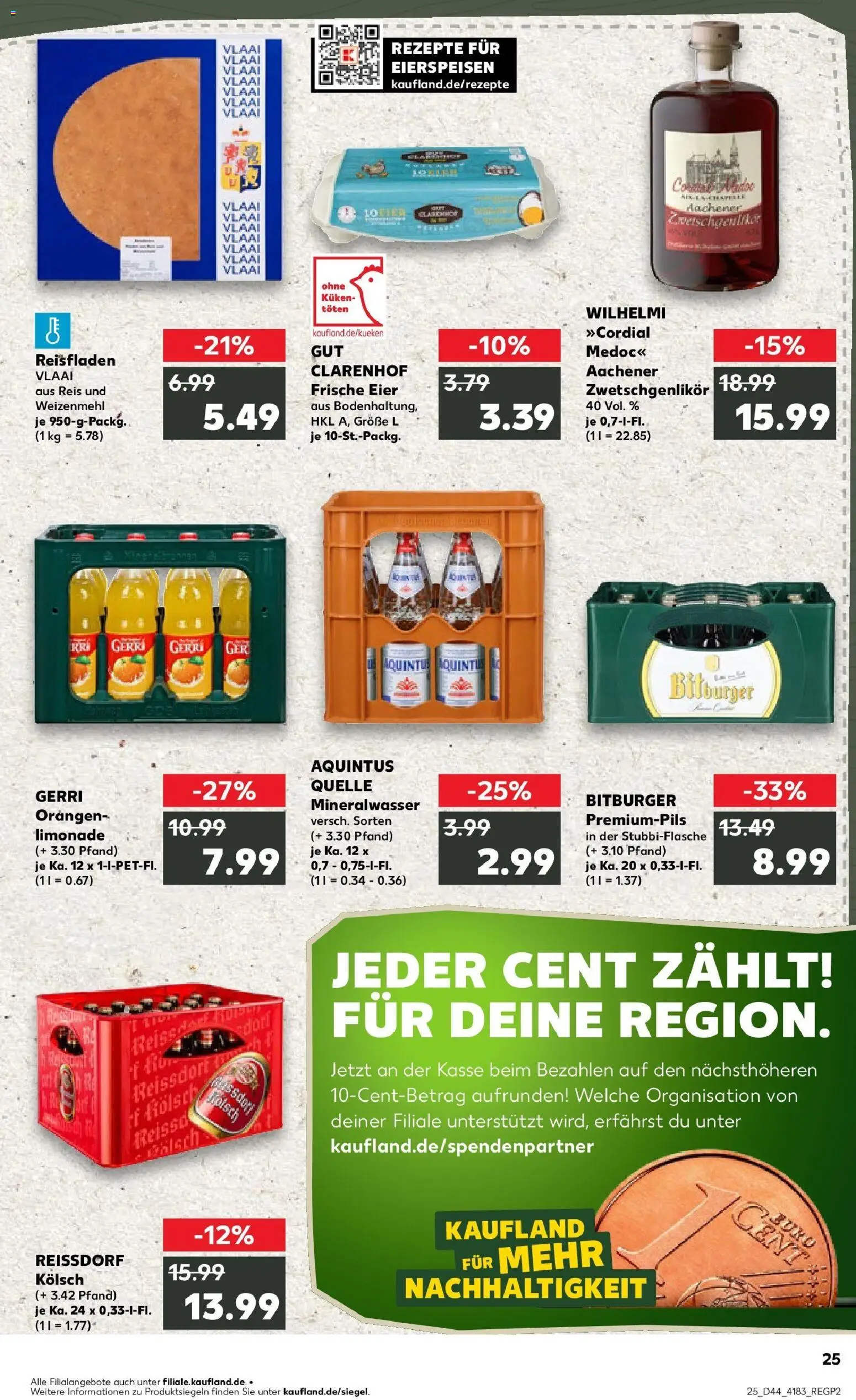 Kaufland prospekt Düren	 – gültig ab 30.10.2025 | Seite: 25 | Produkte: Bitburger, Orangen, Limonade, Mineralwasser