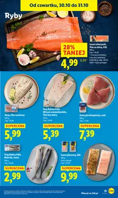 Pogląd oferty "Łosoś atlantycki, filet ze skórą, XXL, 100 g" - ważna od 30.10.2025 | Strona: 37