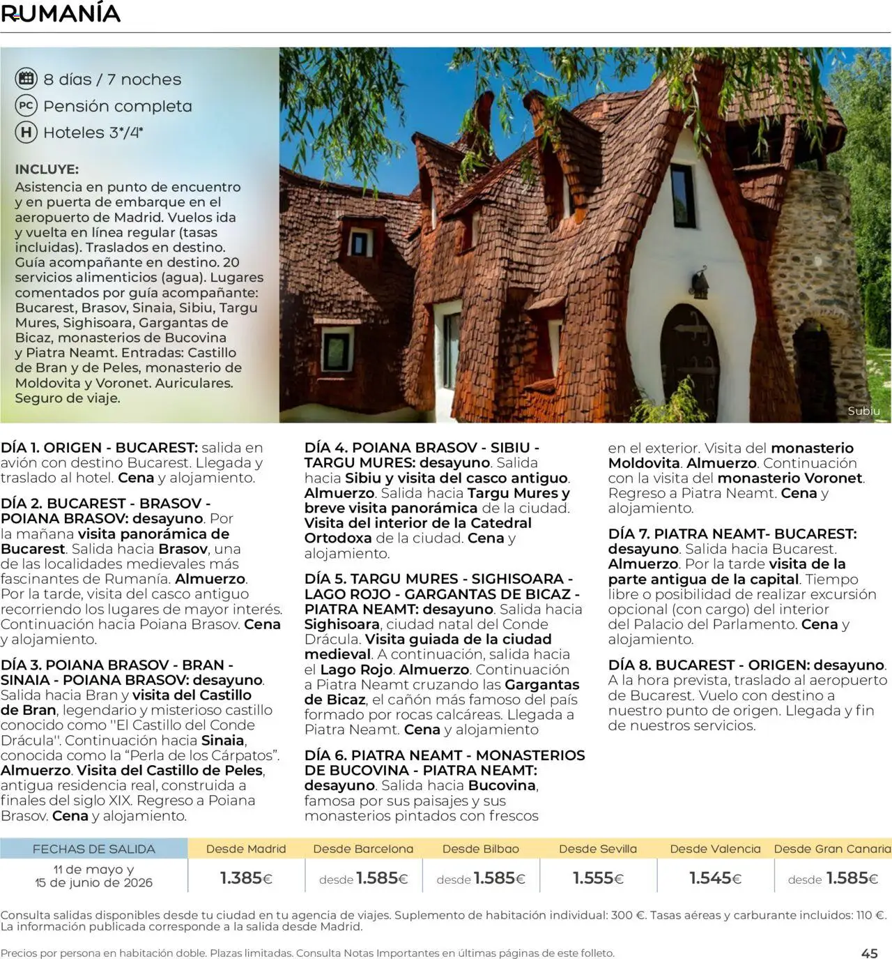 Viajes El Corte Inglés - Club de Vacaciones - Vacaciones Económicas Personalizado │ válido desde el 01.09.2025 | Página: 45