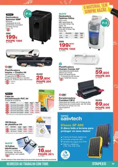 Pré-visualização Staples - Folheto Regresso ao Escritório 2026 válido de 05.01.2026 | Página: 29 | Produtos: Agua, Plastificadora, Pó