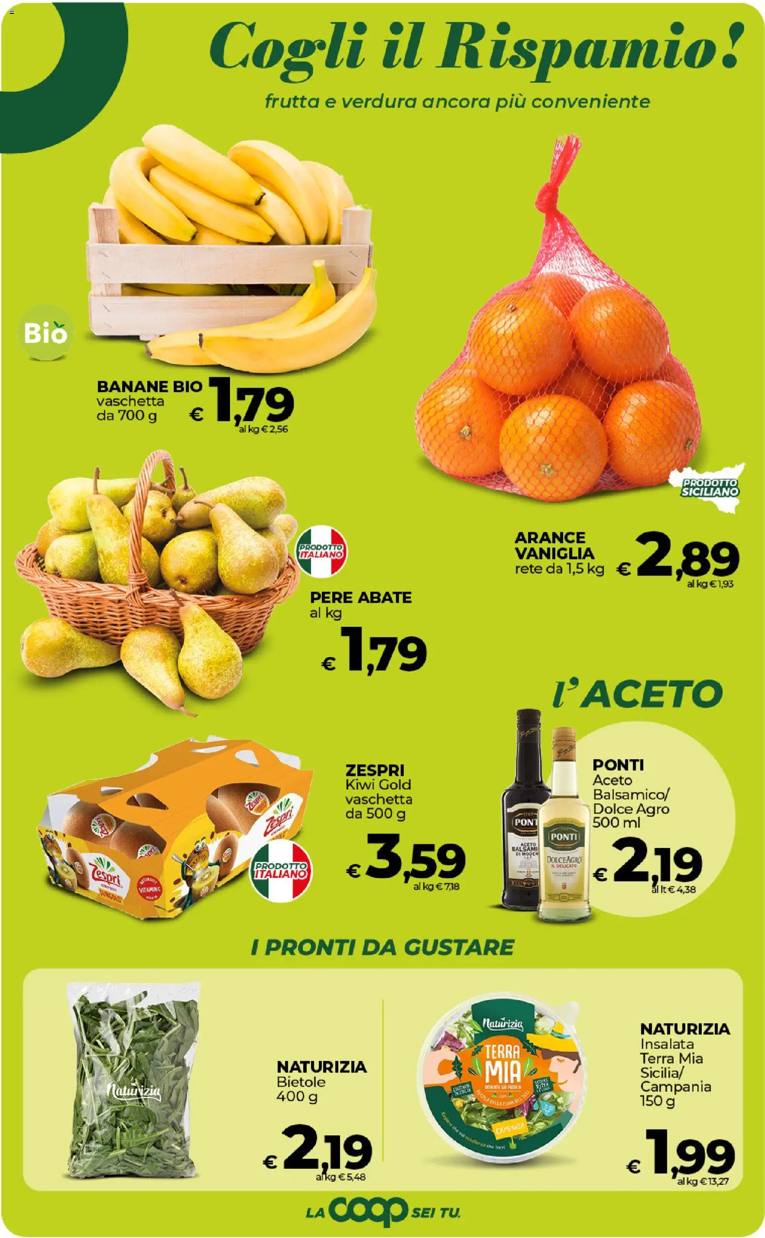 Volantino COOP del 17.01.2026 | Pagina: 15 | Prodotti: Kiwi, Insalata, Aceto, Terra