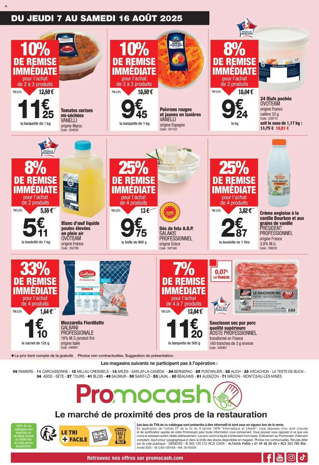  | Page: 2 | Produits: Saucisson sec, Crème anglaise, Mozzarella, Œufs