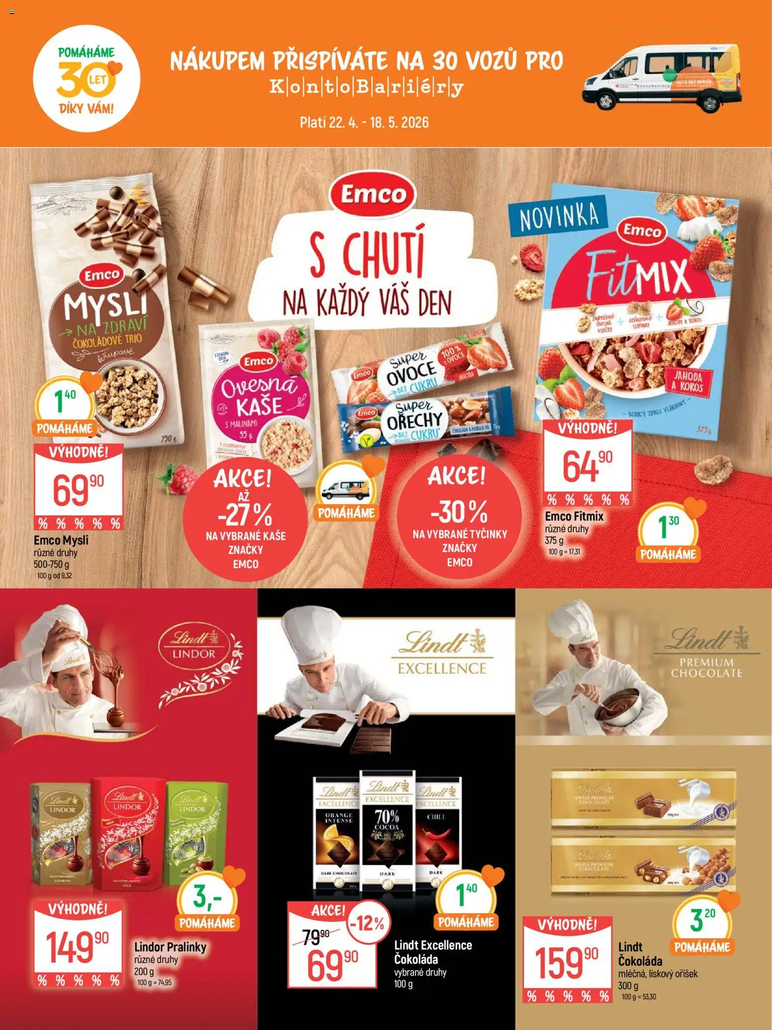 Globus leták - Liberec od 22.04.2026 | Strana: 11 | Produkty: Čokoláda, Vločky, Lindt lindor, Mysli