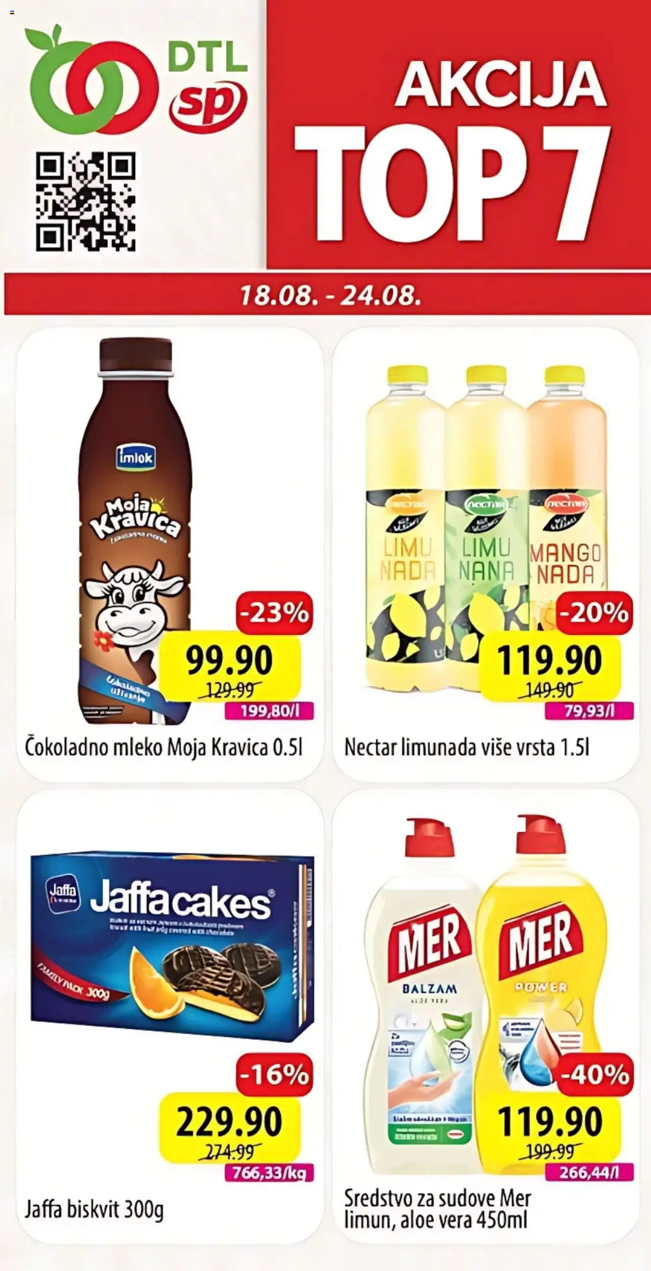 Senta Promet katalog - važi od 18.08.2025 | Strana: 1 | Proizvode: Čokoladno mleko, Mango, Moja kravica, Balzam