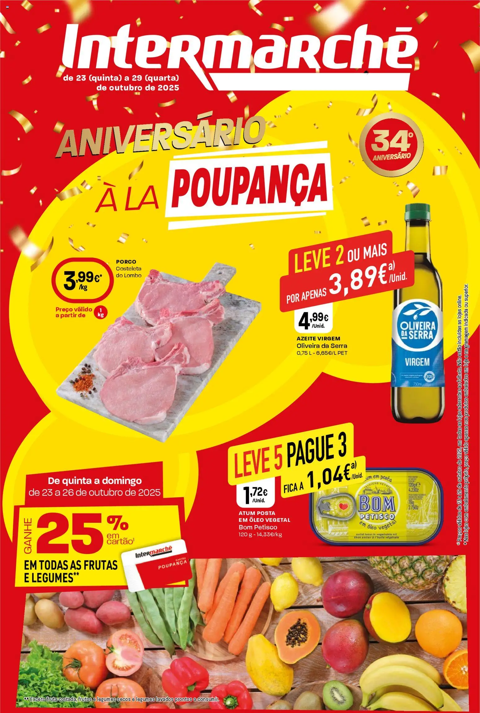 Intermarché folheto │ válido de 23.10.2025 | Página: 1 | Produtos: Porta, Azeite, Lombo, Óleo