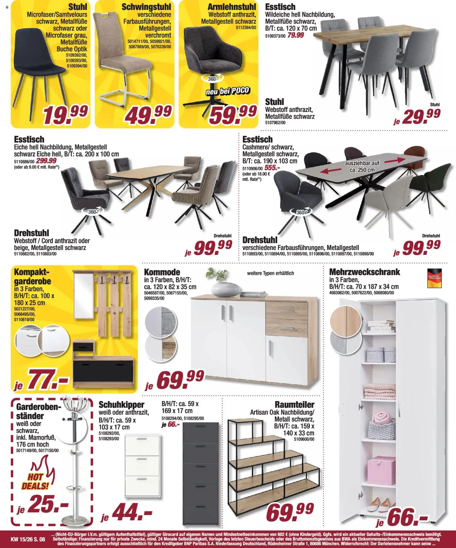 Poco Prospekt 	 – gültig ab 05.04.2026 | Seite: 8 | Produkte: Raumteiler, Kommode, Stuhl, Schuhkipper