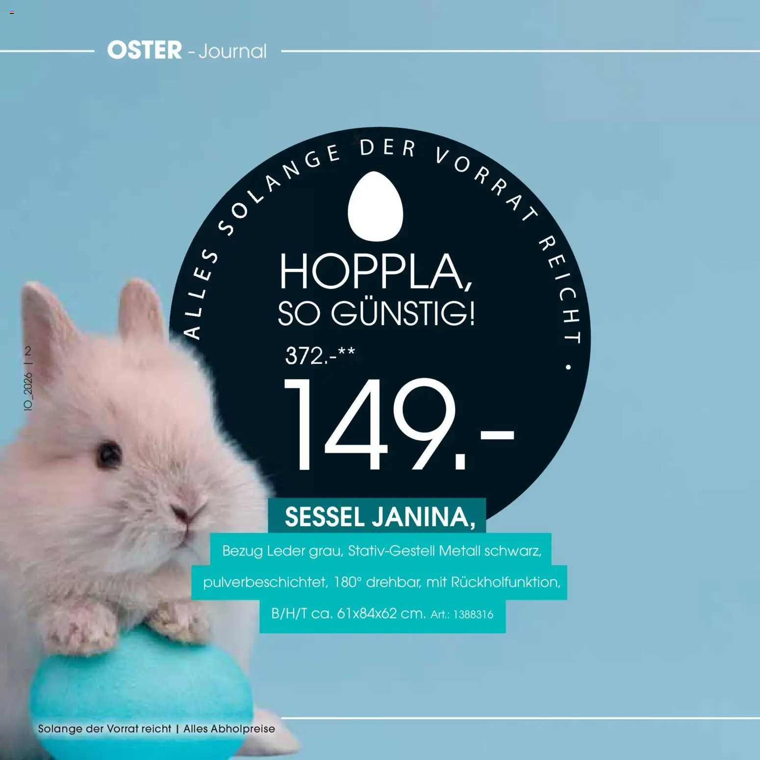 Zurbrüggen Oster-Journal – gültig ab 23.03.2026 | Seite: 2 | Produkte: Sessel