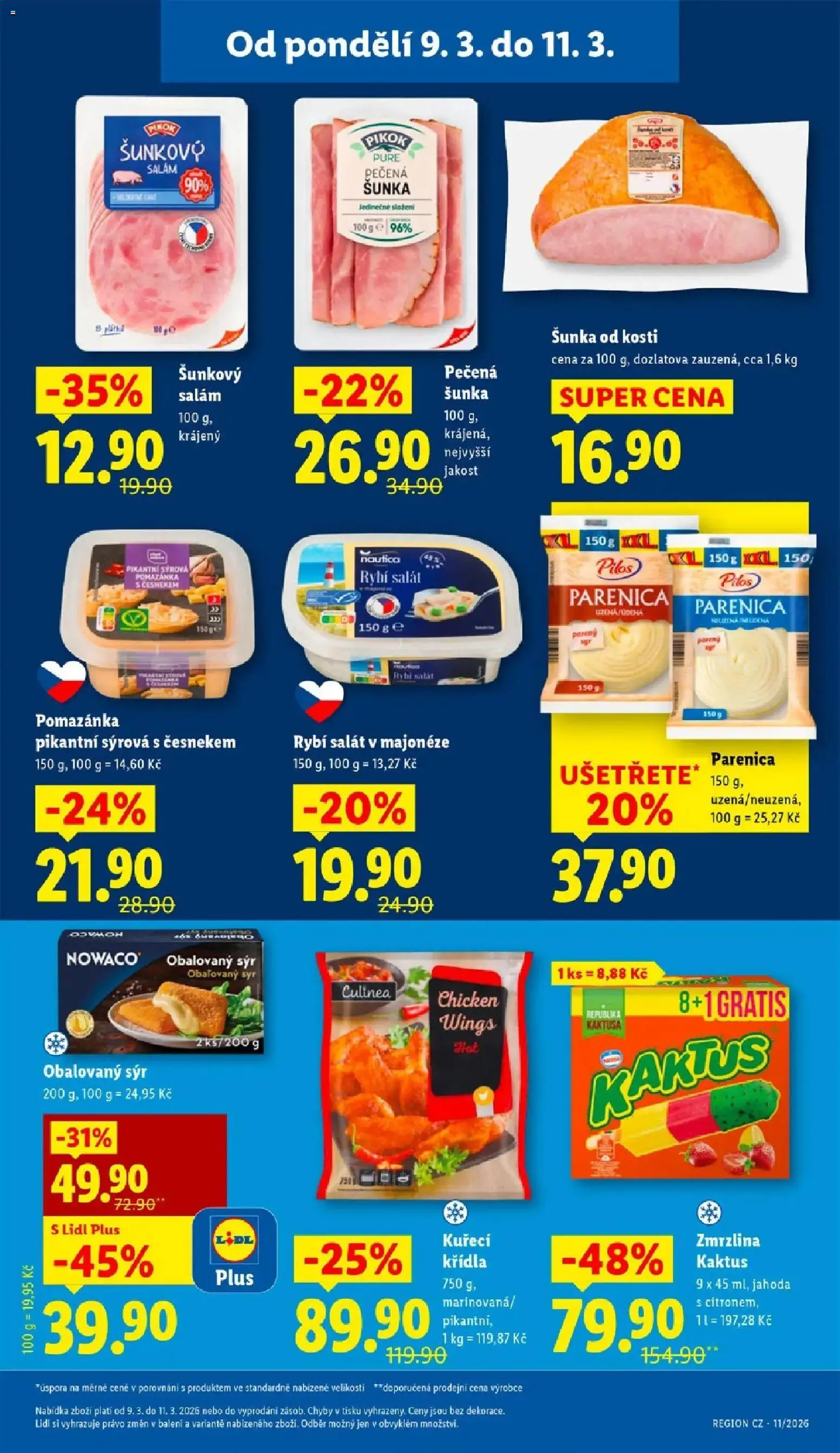 Lidl aktuální leták od 09.03.2026 | Strana: 19 | Produkty: Parenica, Šunka od kosti, Šunka, Pikok