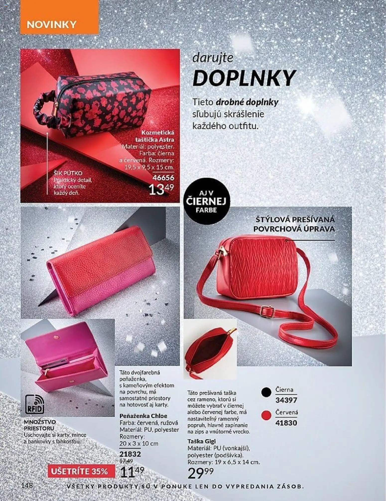 Nové Avon akcie – leták je platný od 01.11.2025 | Strana: 148 | Produkty: Peňaženka, Taška