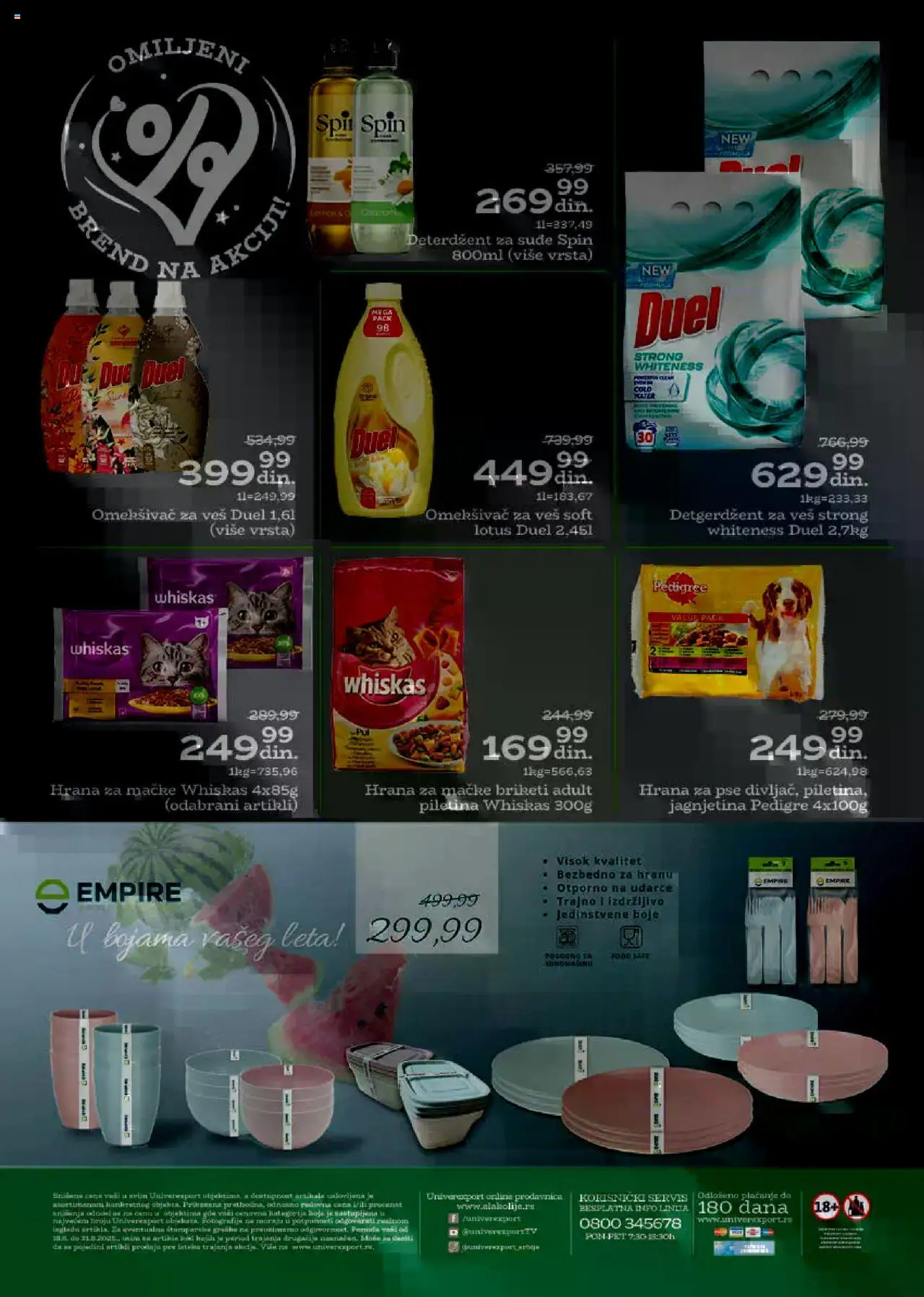 Univerexport katalog - važi od 18.08.2025 | Strana: 32 | Proizvode: Deterdžent, Pedigree, Whiskas, Omekšivač za veš