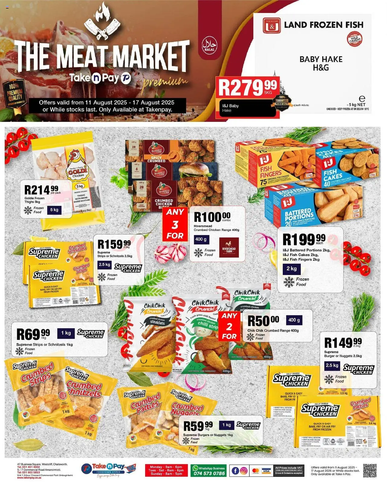 Take n Pay Specials │ valid from 11.08.2025 | Page: 15 | Products: Chicken, Fish, Burgers, Chilli