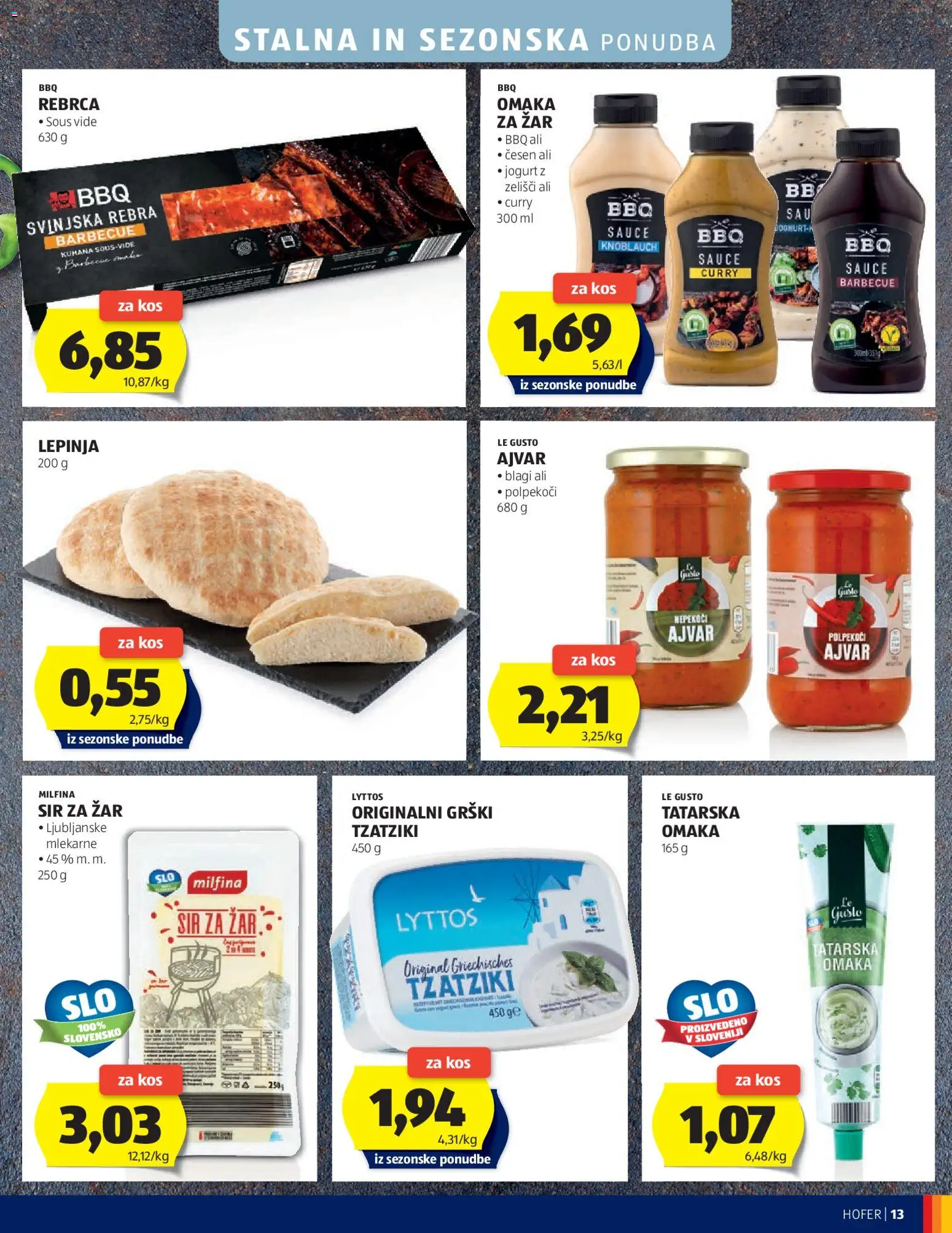 Novi Hofer katalog ponudbe – veljaven od 22.04.2026 | Stran: 13 | Izdelki: Lepinja, Kos, Jogurt, Cesen